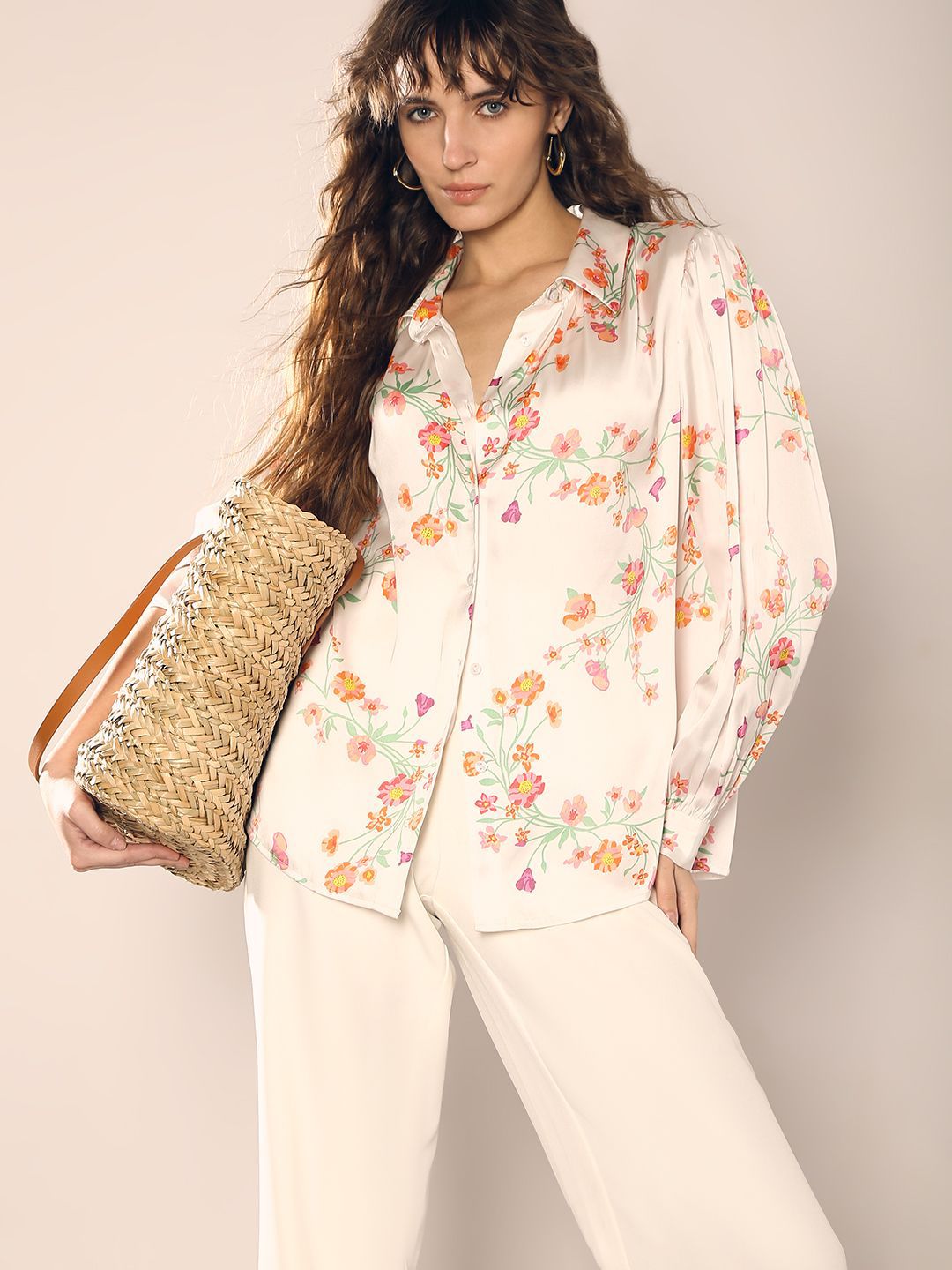 Vero Moda Women Spread Collar Floral Printed Casual Shirt