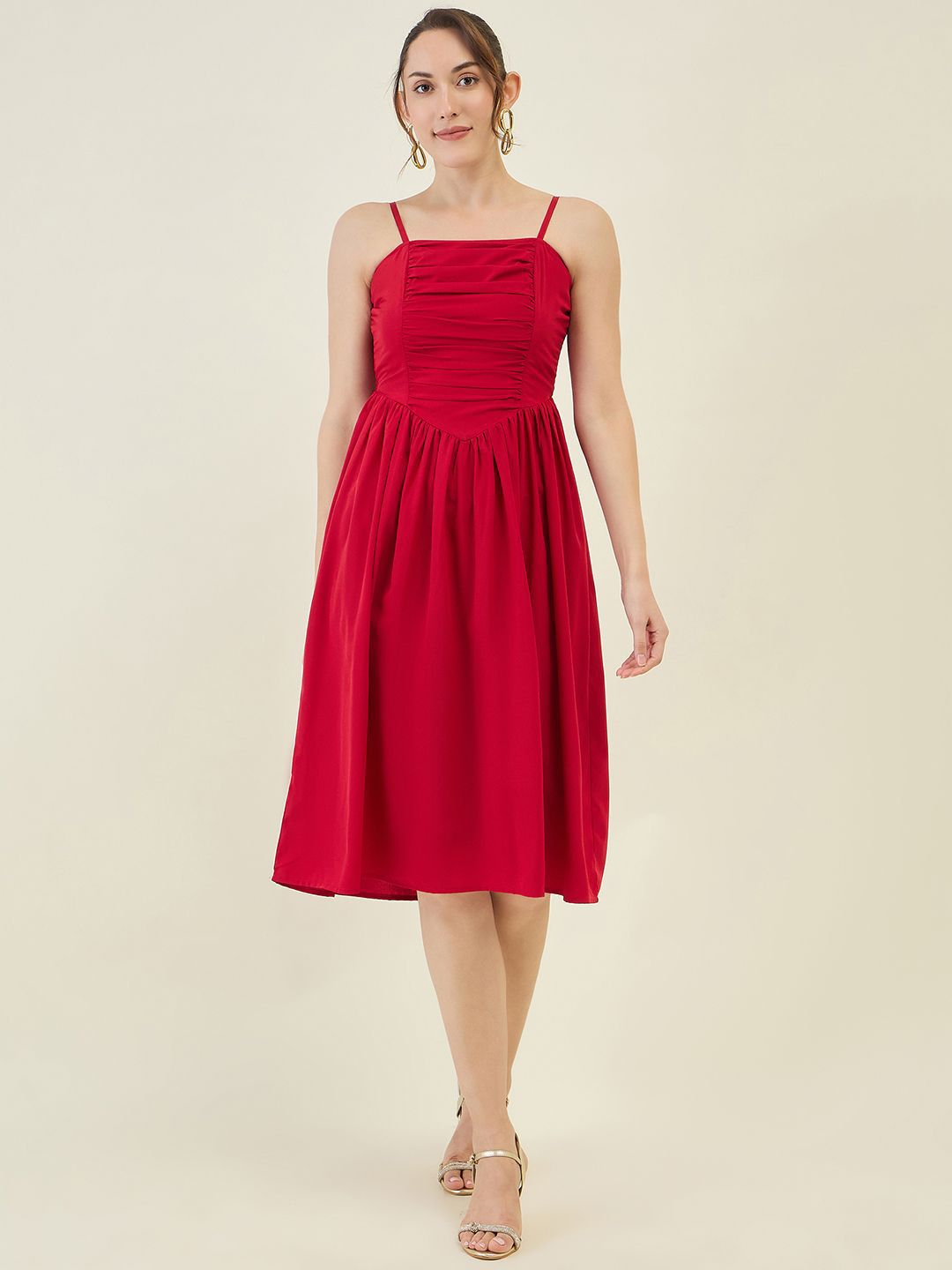 aayu Women Shoulder Straps Fit & Flare Dress