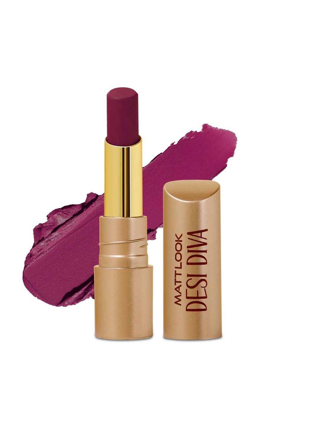 Buy MATTLOOK Desi Diva HD Matte Lipstick Enriched With Hyaluronic Acid  3.8 G Plush Purple 15 -  - Personal Care for Women