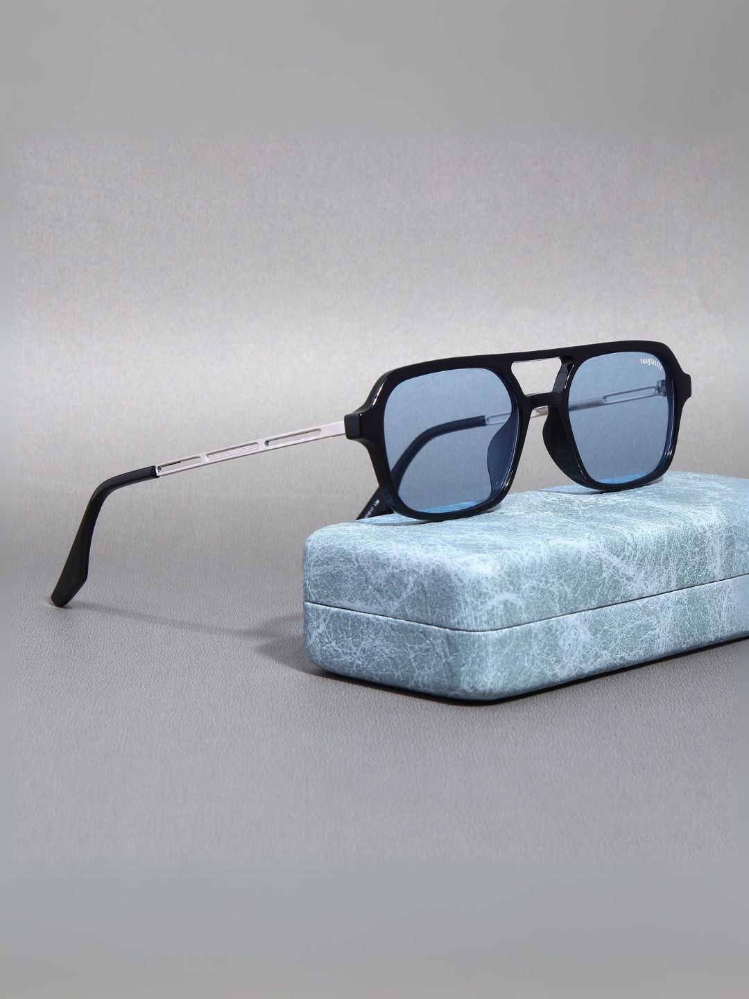 SUNGLASSIC Unisex Rectangle Sunglasses with UV Protected Lens COLTON-BLUE