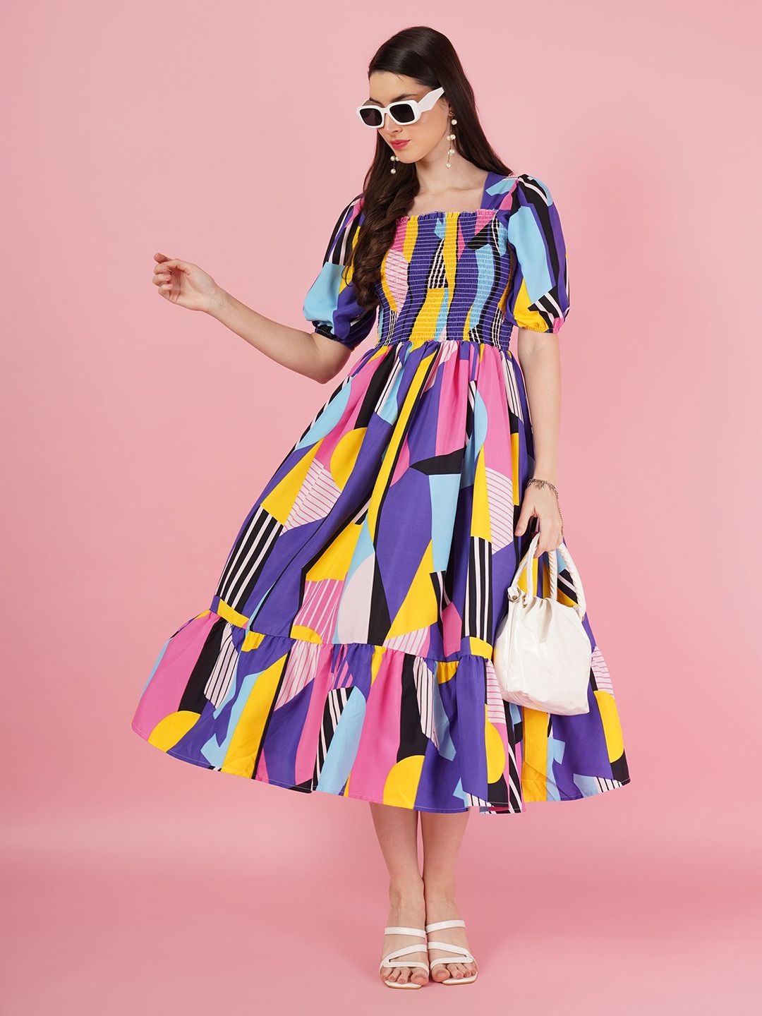 ZWERLON Women Bell Sleeve A-Line Maxi Dress