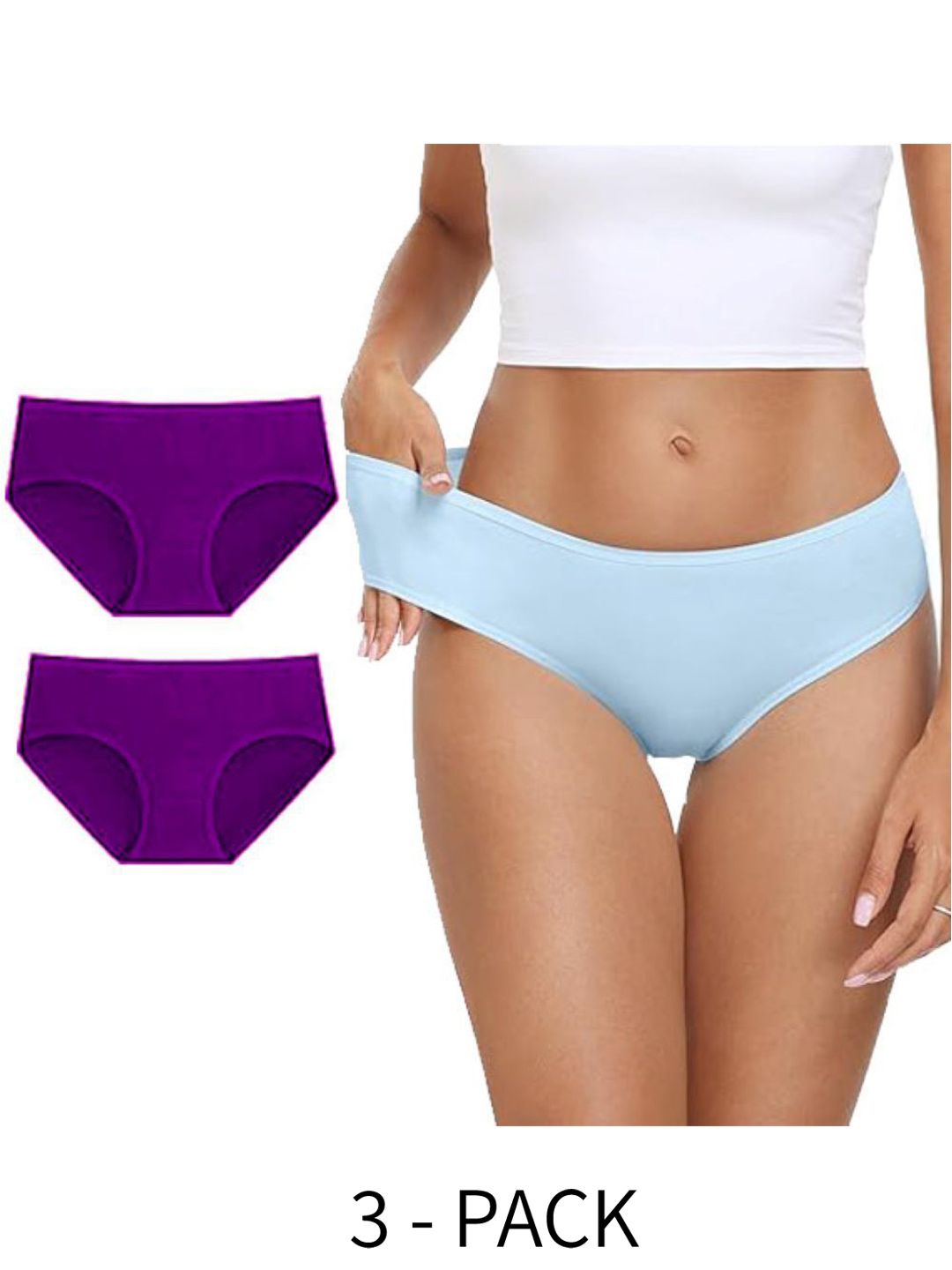Diving Deep Women Pack of 3 Cotton Hipster Briefs