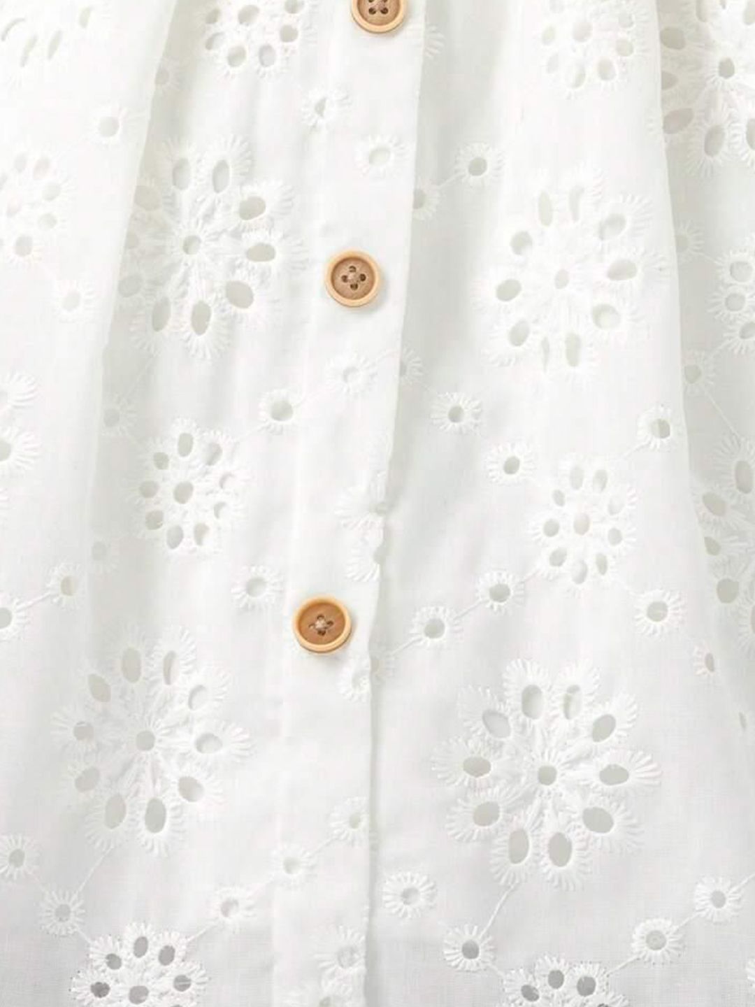 Girls Square Neck Schiffli Empire Dress 6