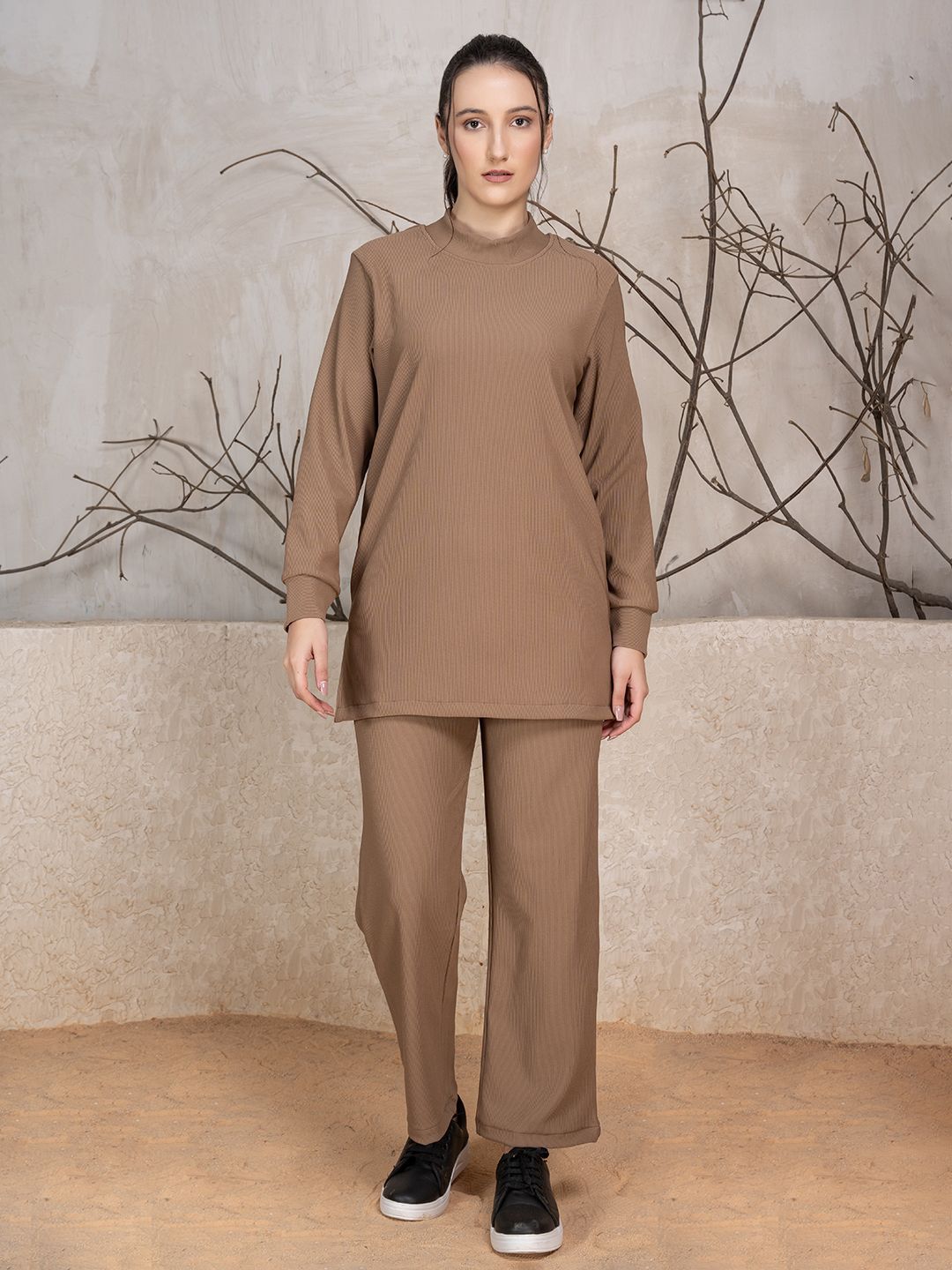 SANASH Collection Ribbed Winter Co-Ords Set With Trouser