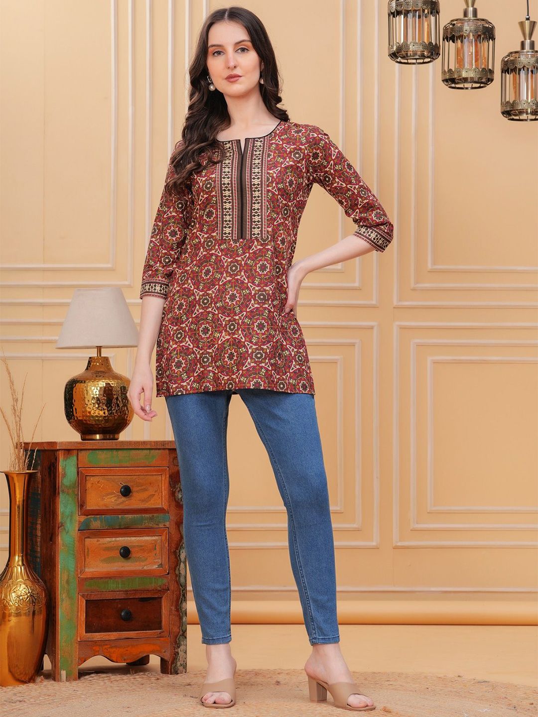 KIRNYA Women Floral Print Top