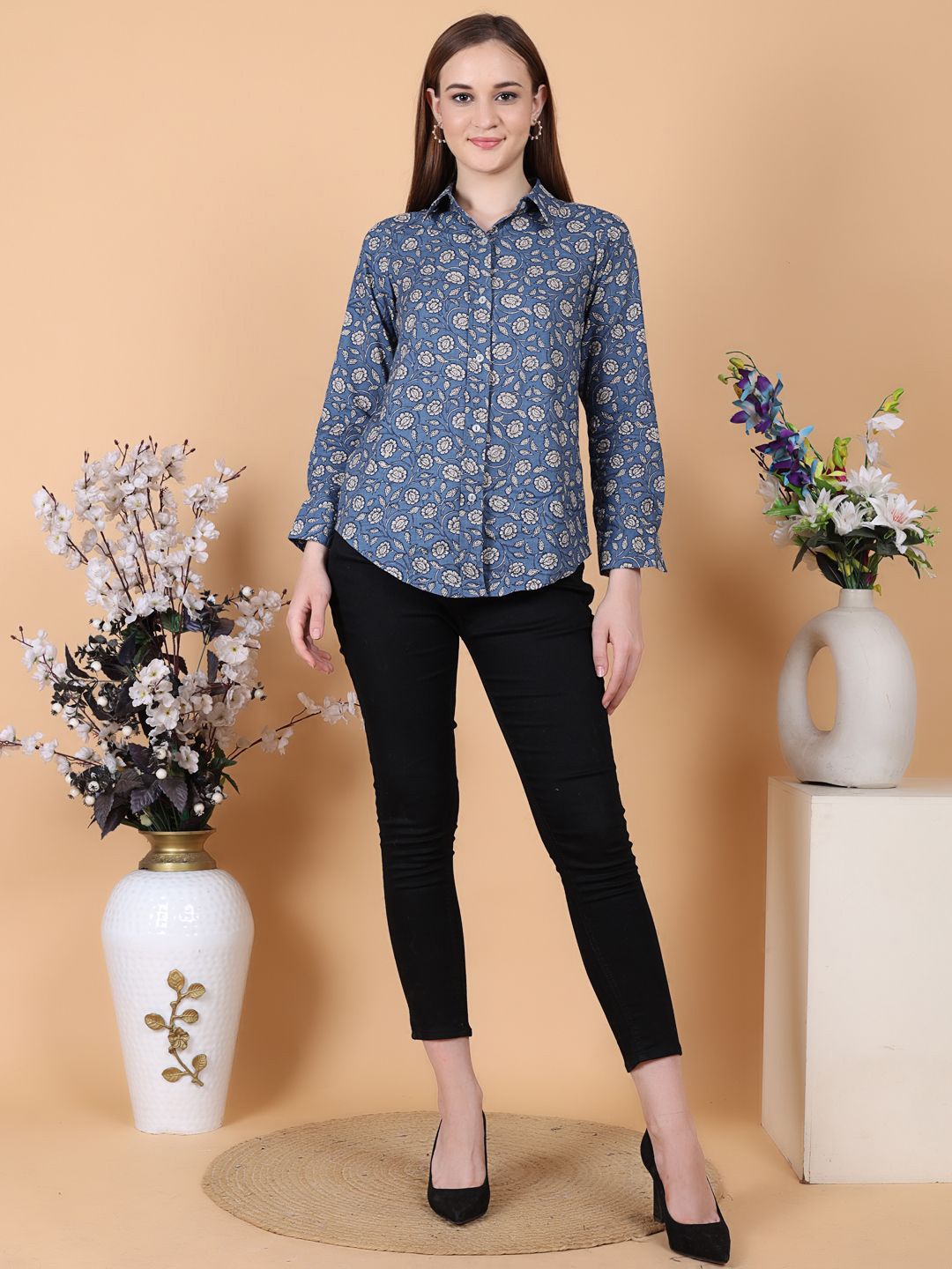 Jivitha Women Cotton Printed Shirt