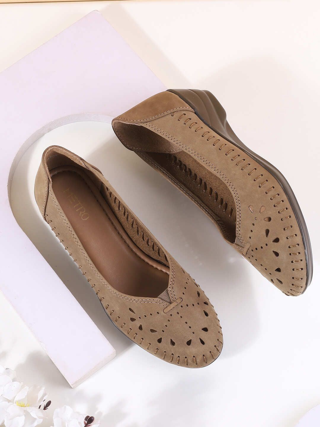 Buy Metro Women Ballerinas With Laser Cuts Flats -  - Footwear for Women