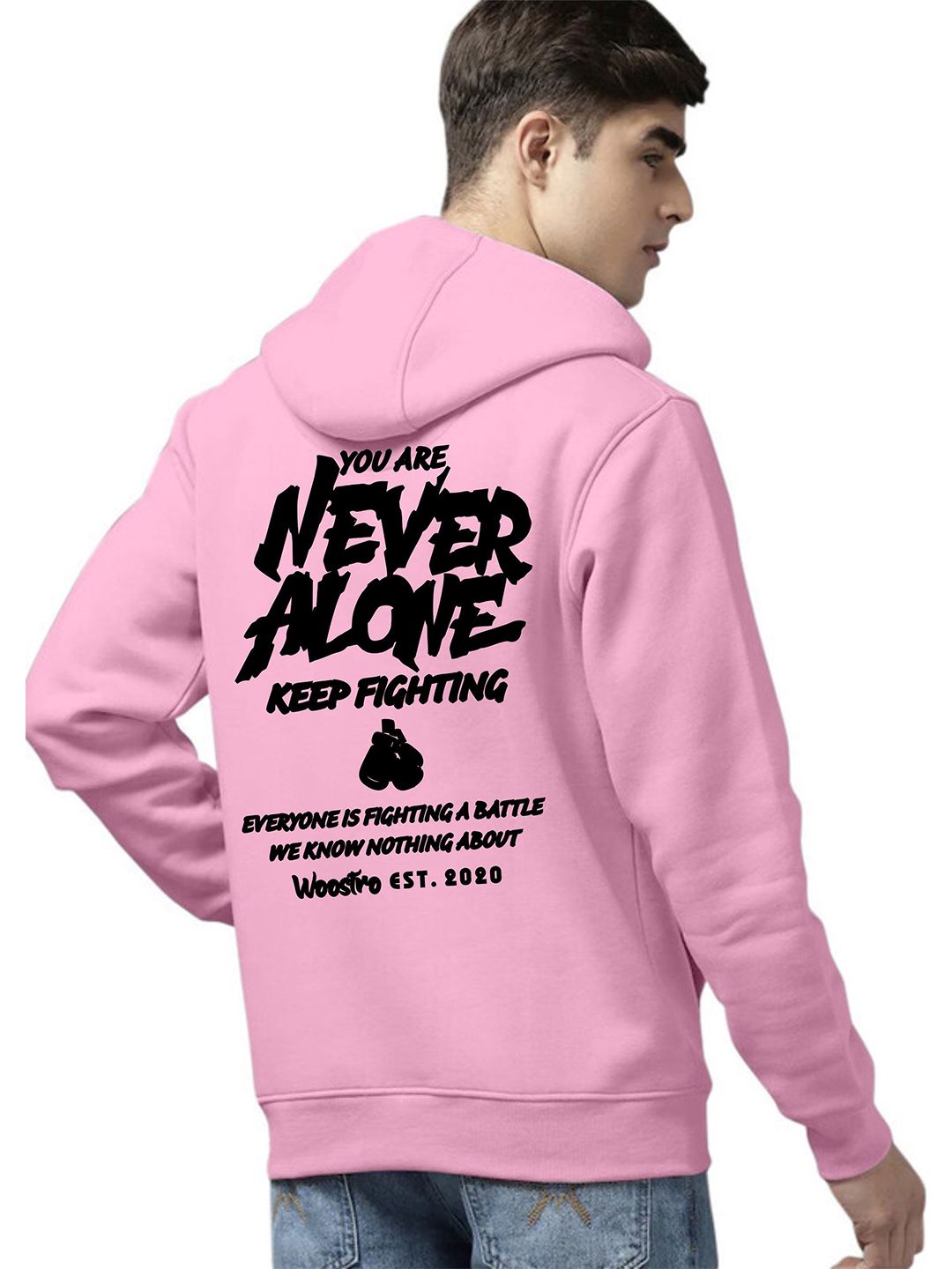 WOOSTRO Men Printed Hooded Sweatshirt