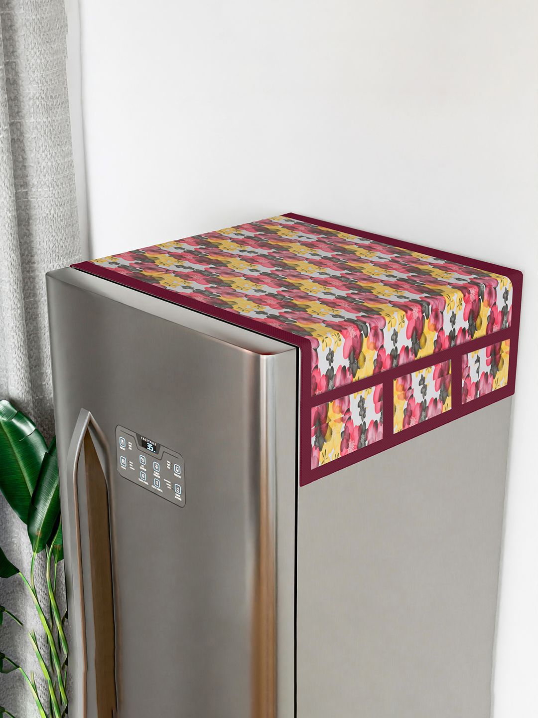 Buy Kuber Industries Pink & White Printed Refrigerator Cover -  - Home for Unisex