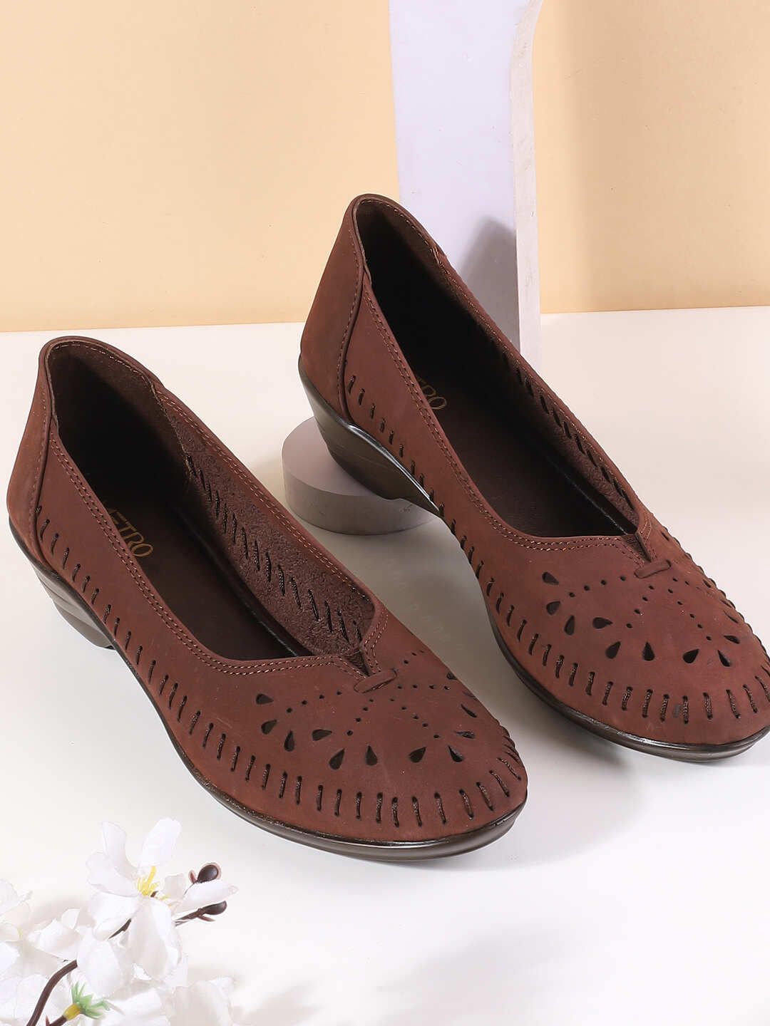 Buy Metro Women Ballerinas With Laser Cuts Flats -  - Footwear for Women