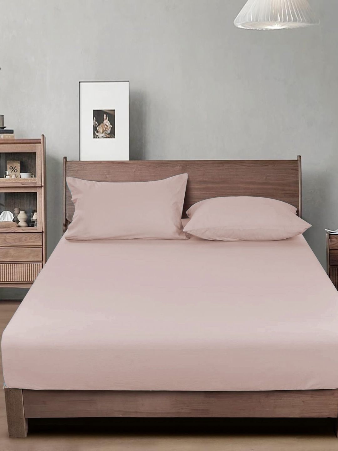 Buy THE Little BIG STORE Cream Microfiber Skin Friendly 300 TC Fitted King Superfine Bedsheet With 2 Pillow Covers 72 X 78 Inches -  - Home for Unisex