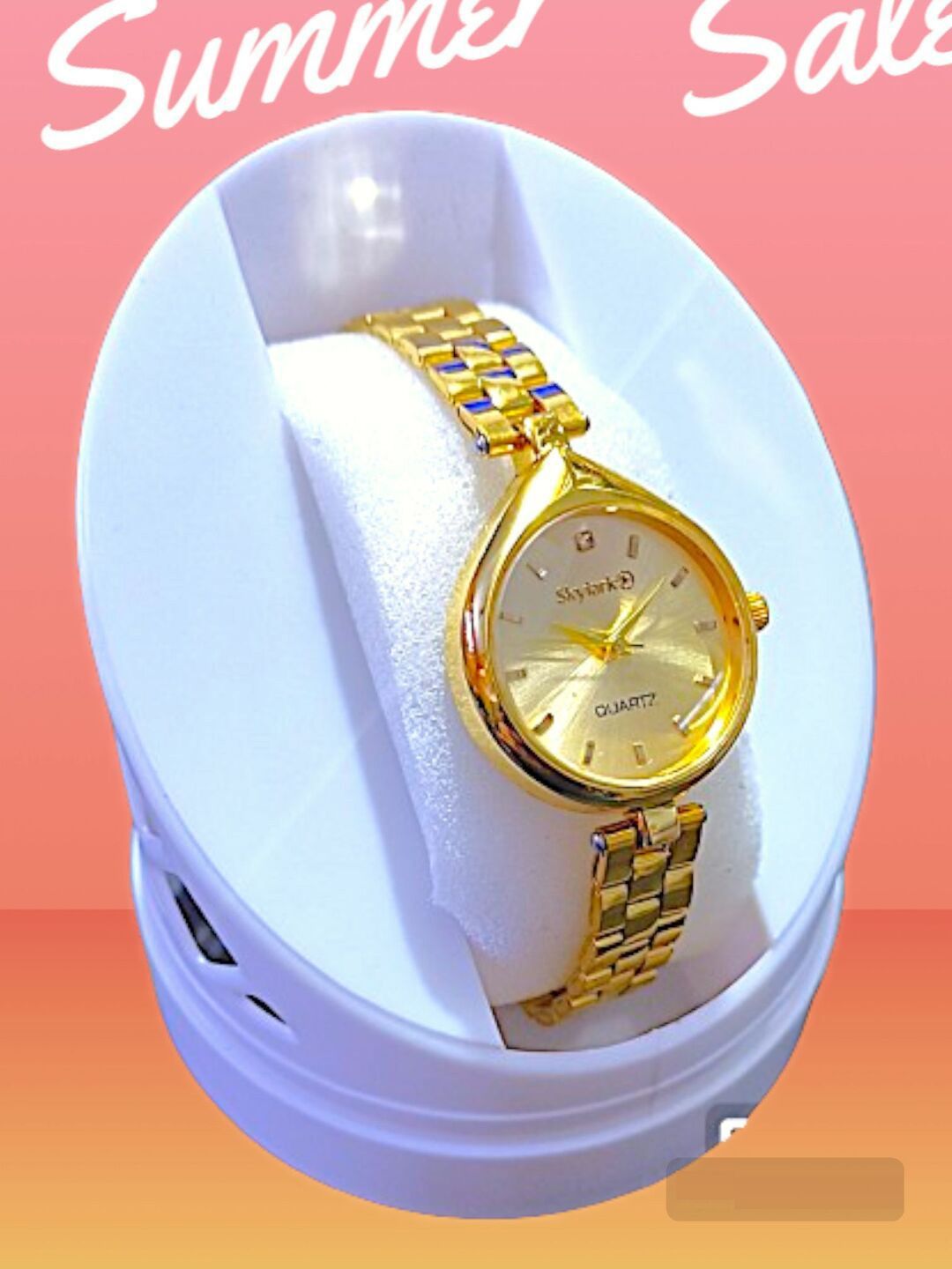 Skylark Women Dial & Bracelet Style Straps Analogue Multi Function Watch Girl_Gold_4545