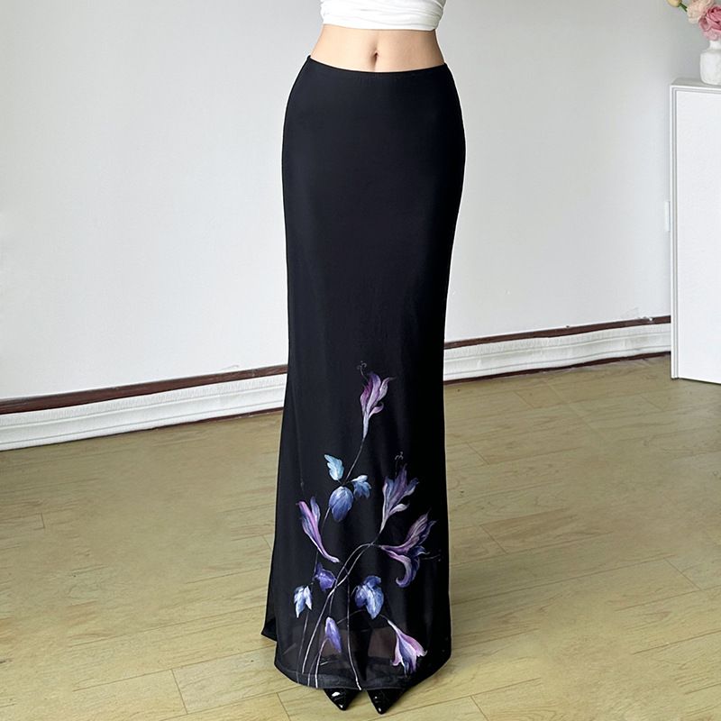 Women Printed A-Line Maxi Skirts 2