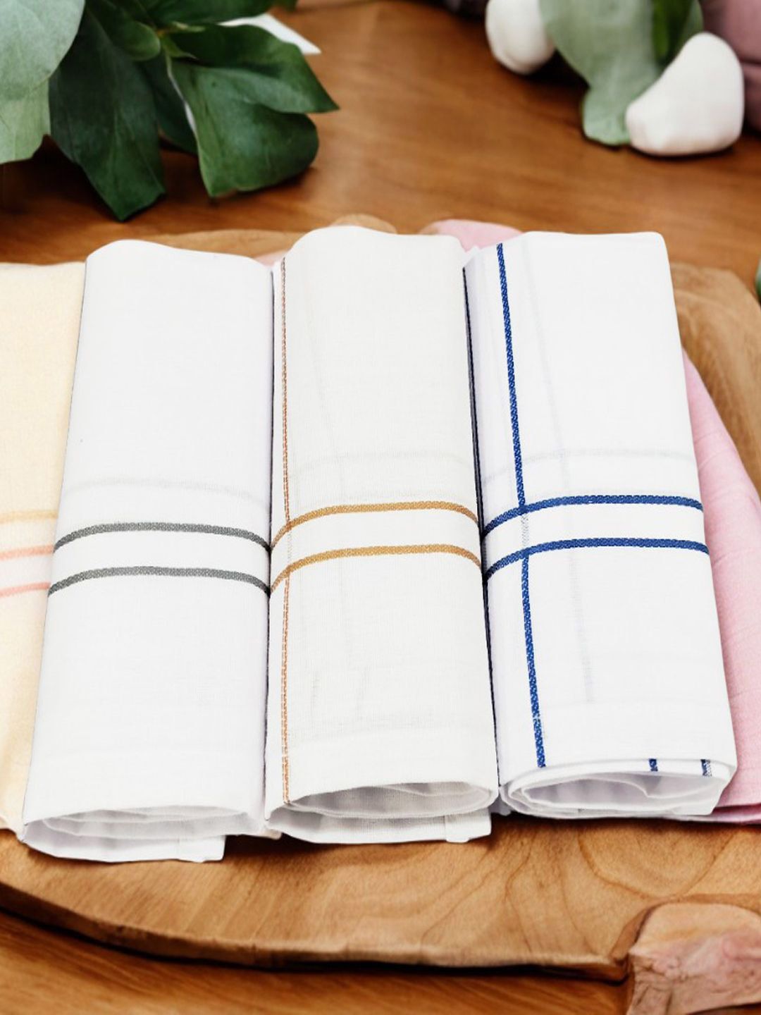 FIMS Premium Pack Of 3 Pure Cotton Handkerchief