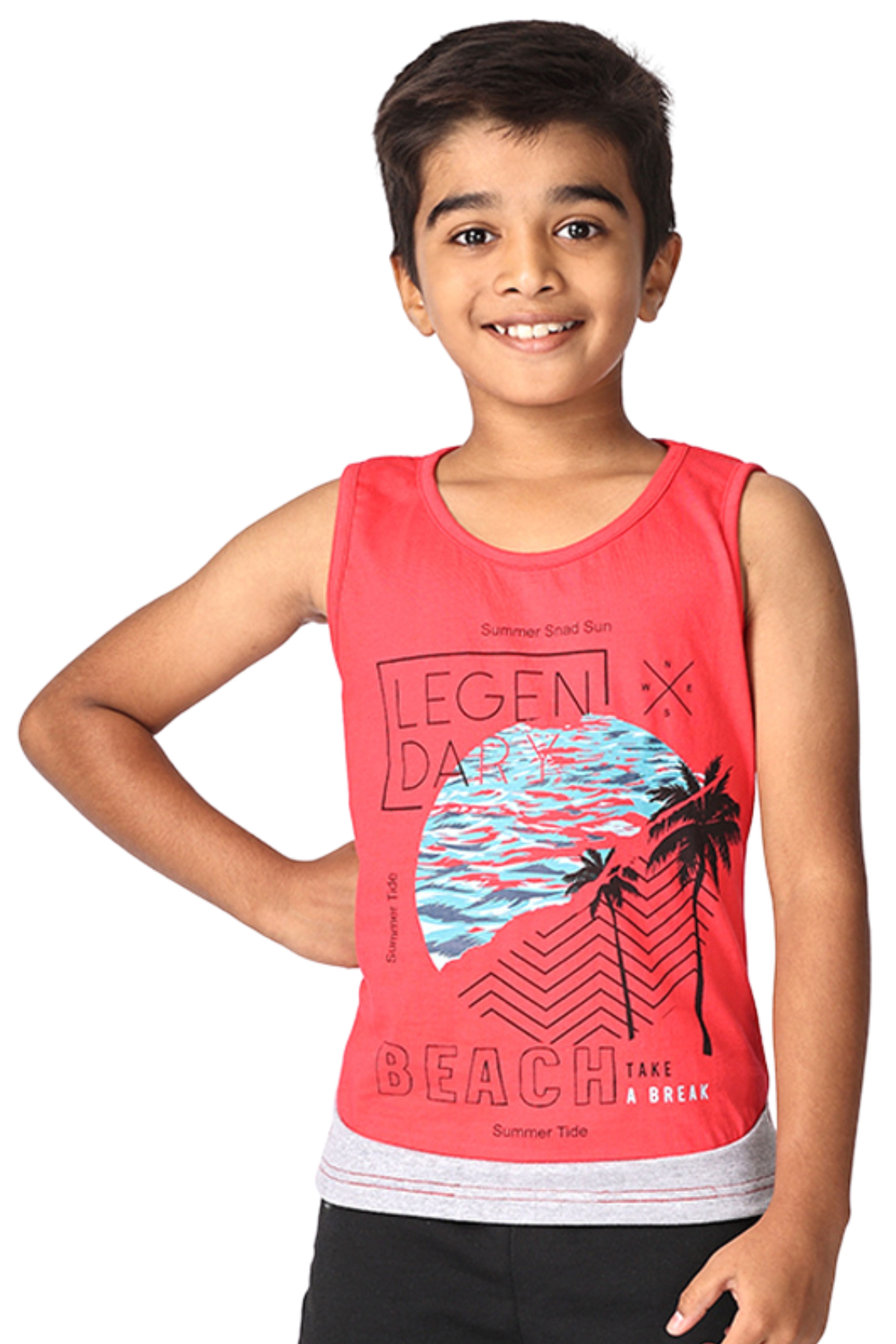 TotzTouch Boys Typography Printed Round Neck Cotton Slim Fit T-shirt