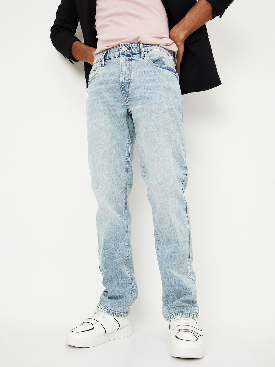 max Men Low Distress Heavy Fade Jeans