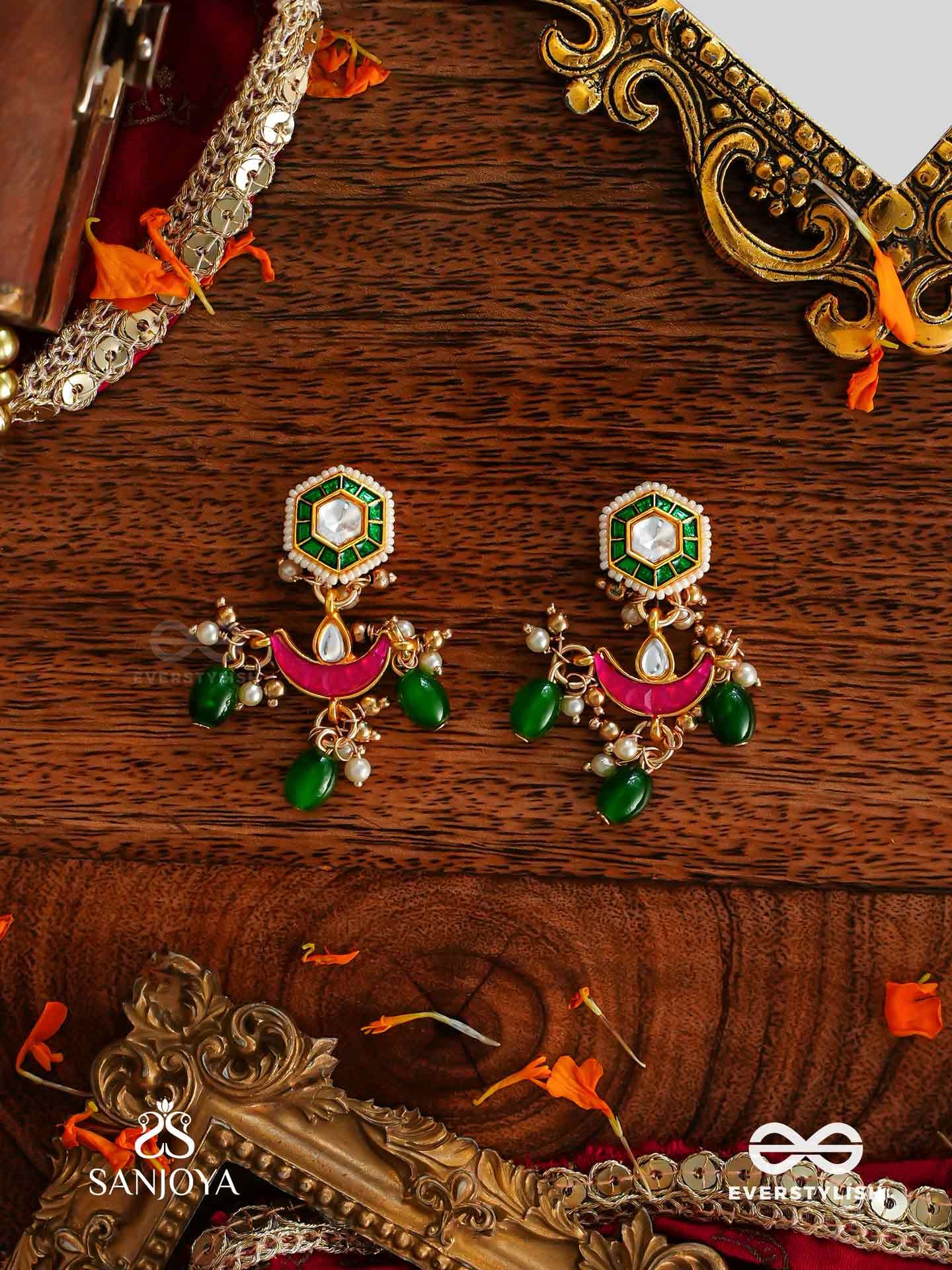 Buy EVERSTYLISH Sanjoya Kundan Earrings Inspired By Moon