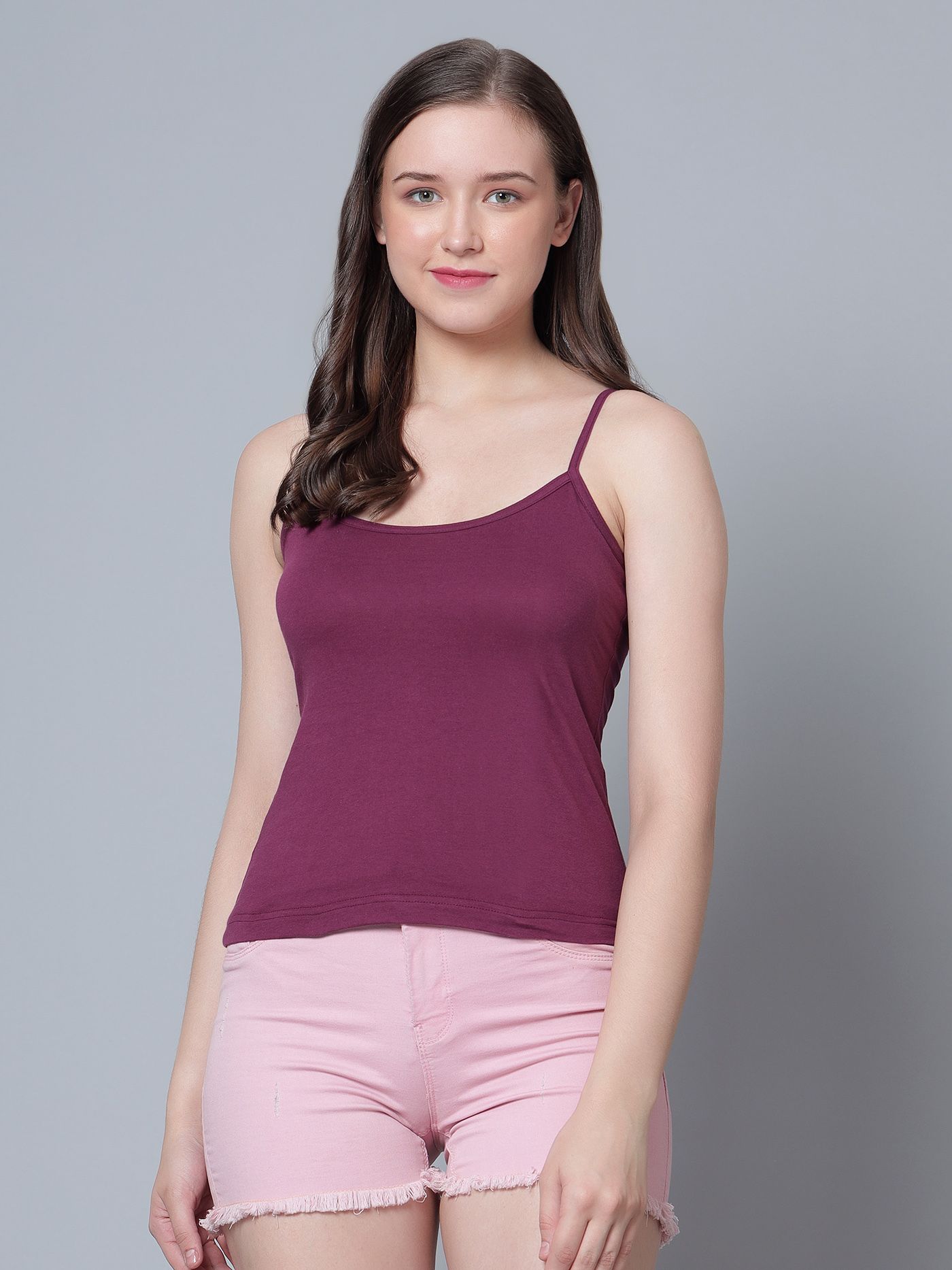 Aimly Non Padded Cotton Slip Spaghetti Camisoles