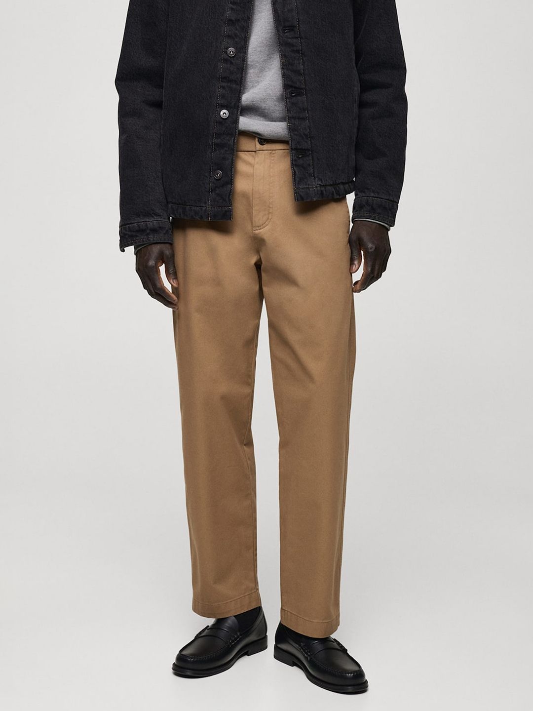 MANGO MAN Regular Fit Pure Cotton Trousers