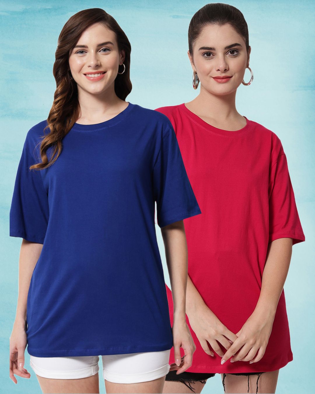Funday Fashion Women 2 Drop-Shoulder Sleeves Pockets T-shirt