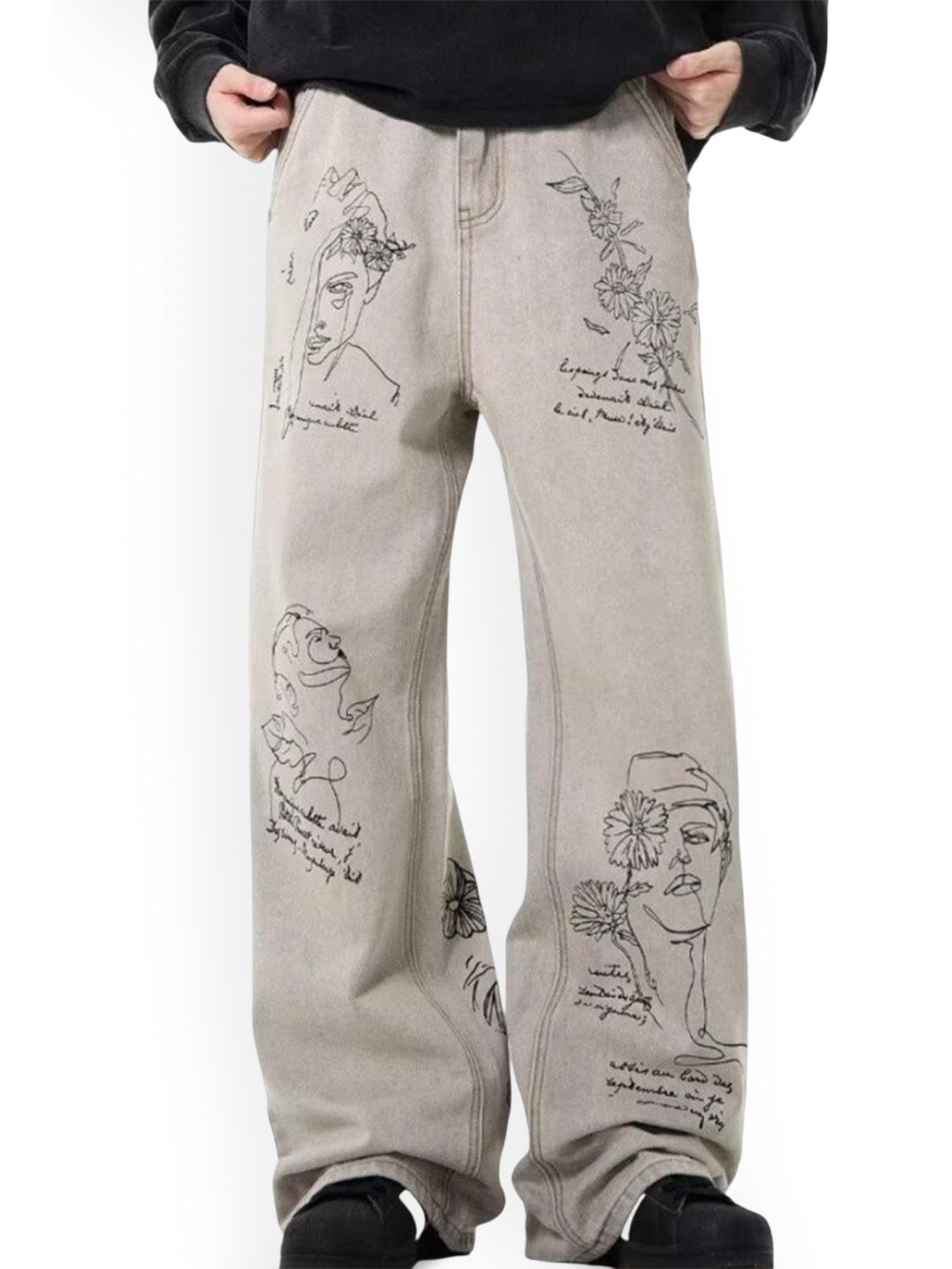 HERE&NOW Men Straight Fit Printed Jeans