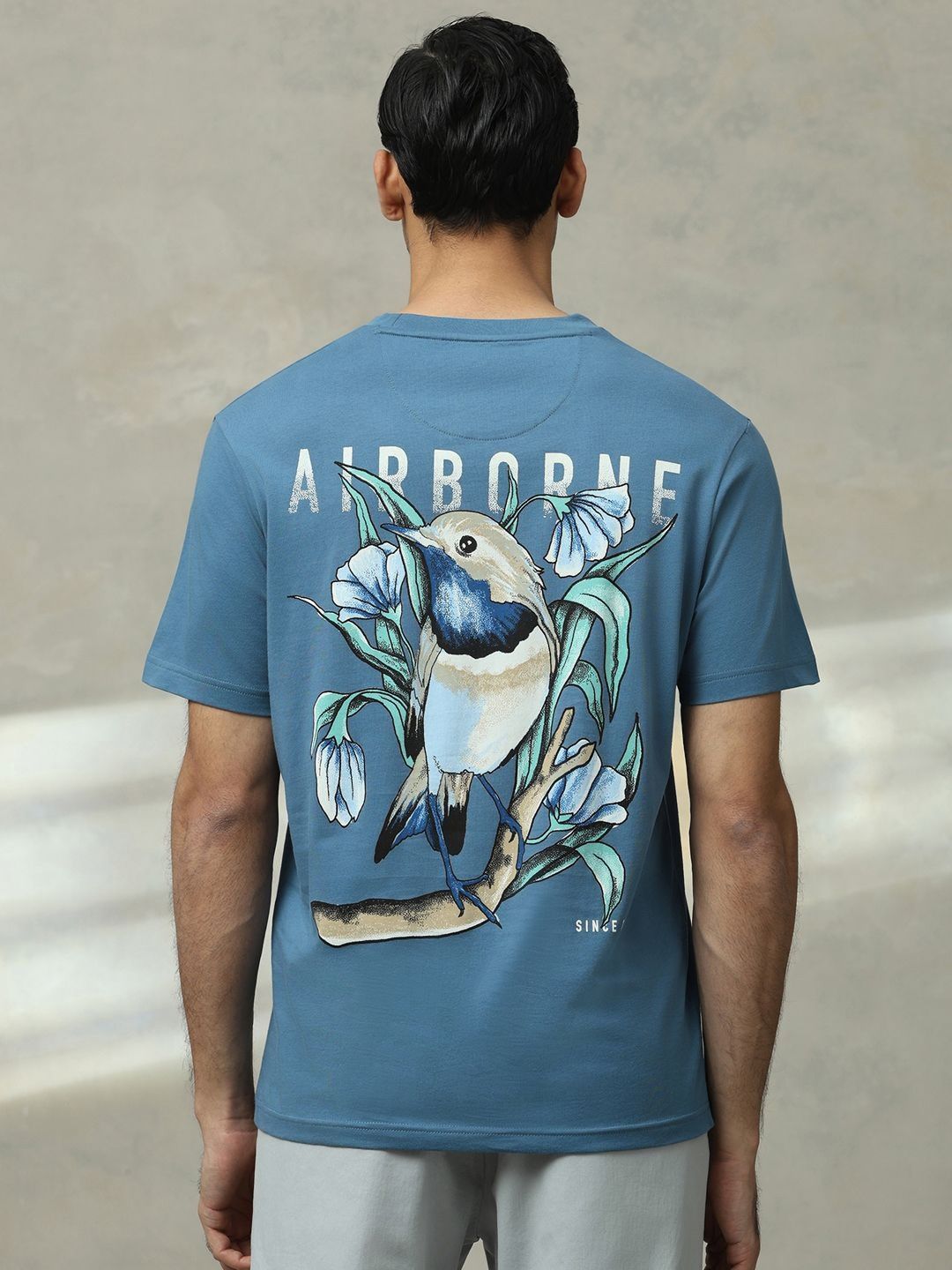 Mufti Men Graphic Printed Round Neck Cotton T-shirt