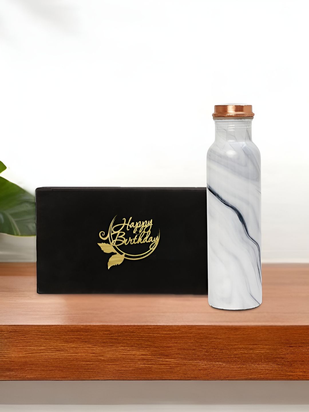 INTERNATIONAL GIFT White Abstract Copper Spill Proof Water Bottle - 950ml