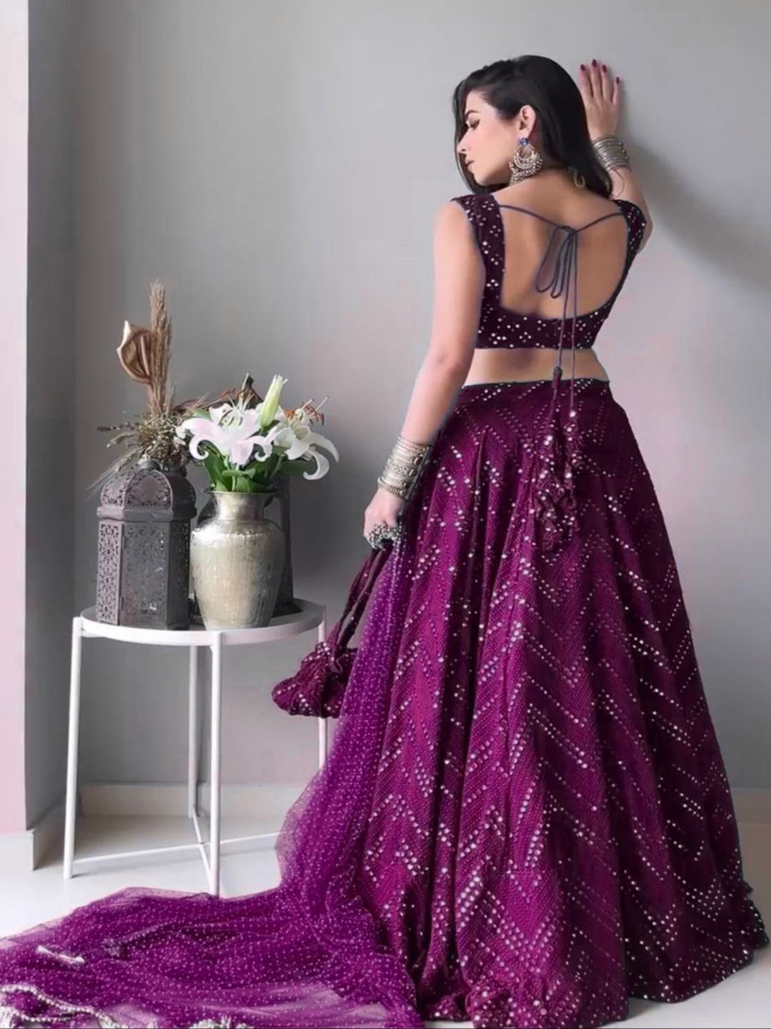 Embroidered Semi-Stitched Lehenga & Unstitched Blouse With Dupatta 3