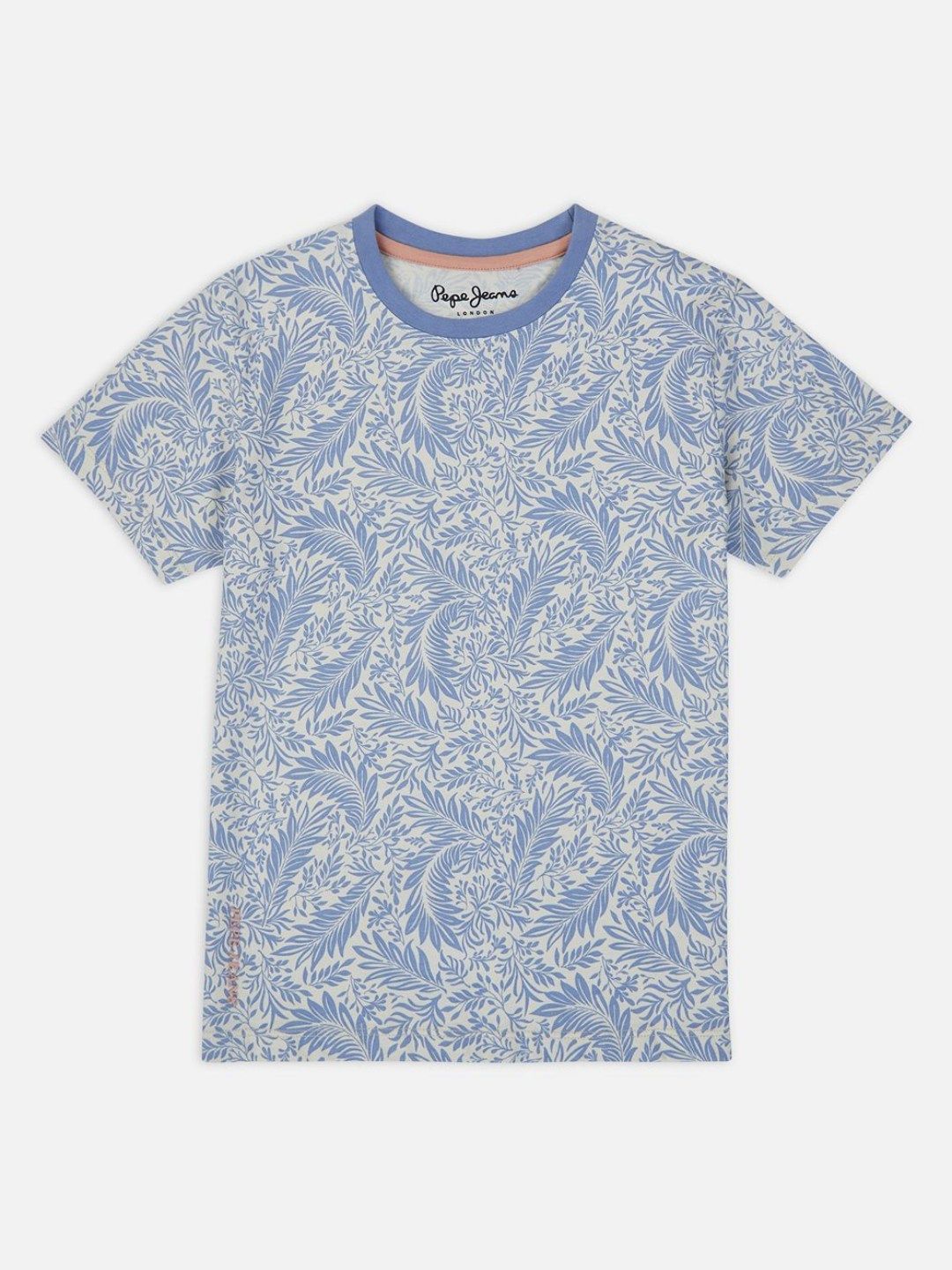 Pepe Jeans Boys Floral Printed Round Neck Pure Cotton T-shirt