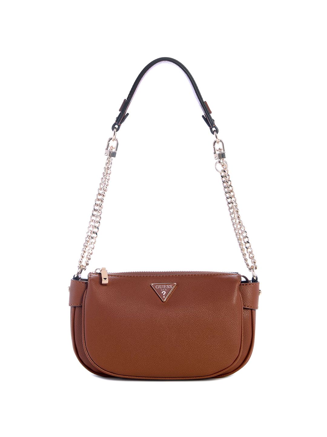 Buy GUESS Cognac Solid Multi Compartment Mini Structured Shoulder Bag -  - Accessories for Women