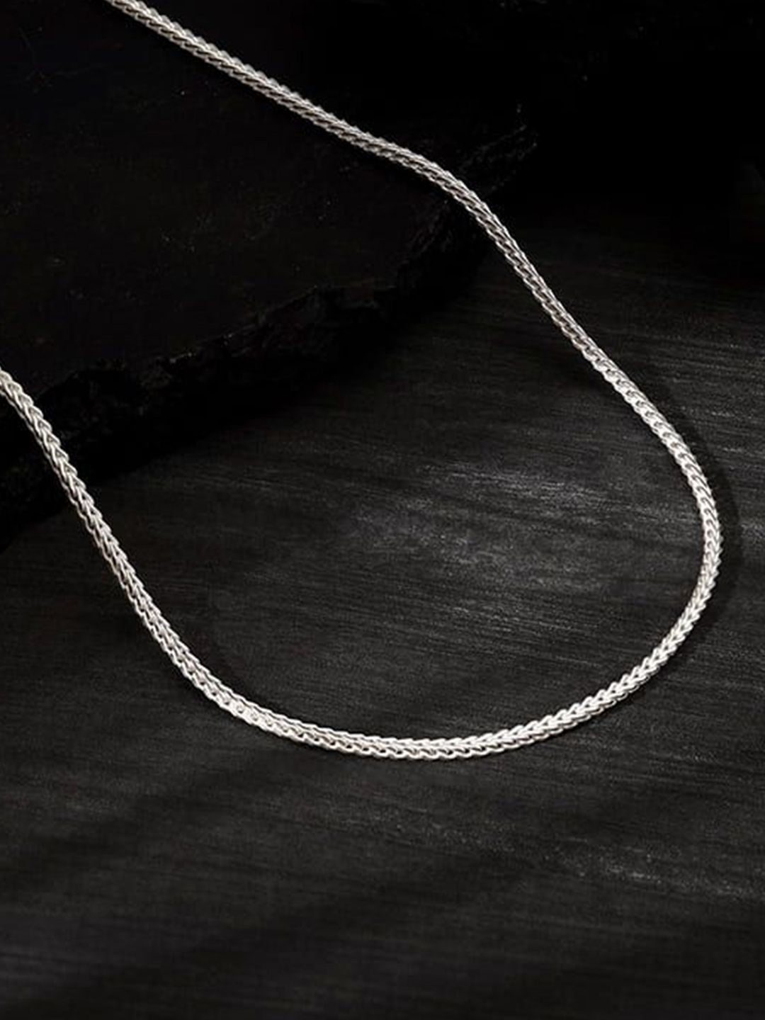 GIVA Men 925 Silver Link Aura Rhodium-Plated Chain
