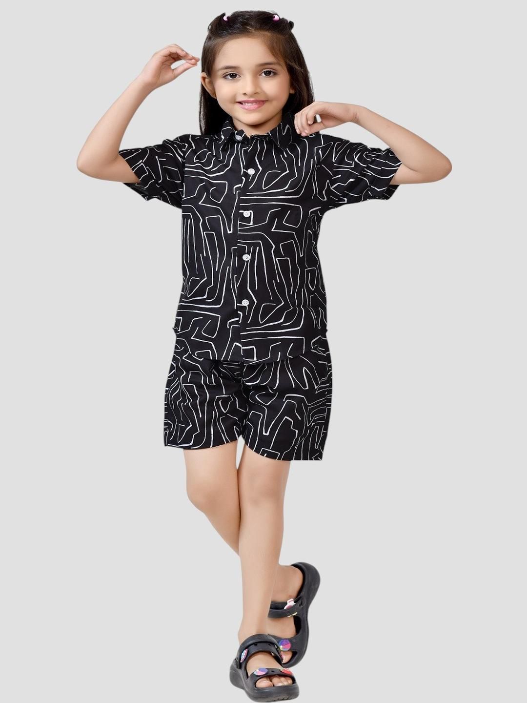 Club96 Girls Black Clothing Set