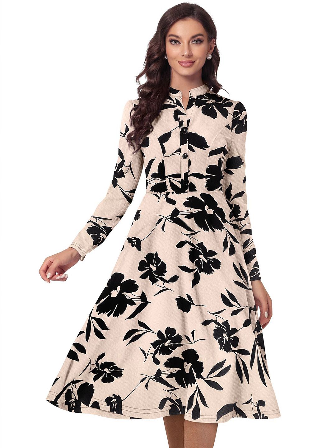 Wilcan Women Floral Printed Fit & Flare Midi Dress