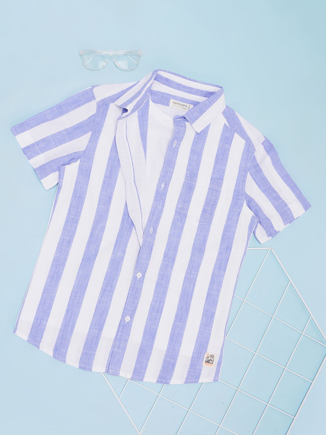 Pantaloons Junior Boys Striped Spread Collar Pure Cotton Shirt