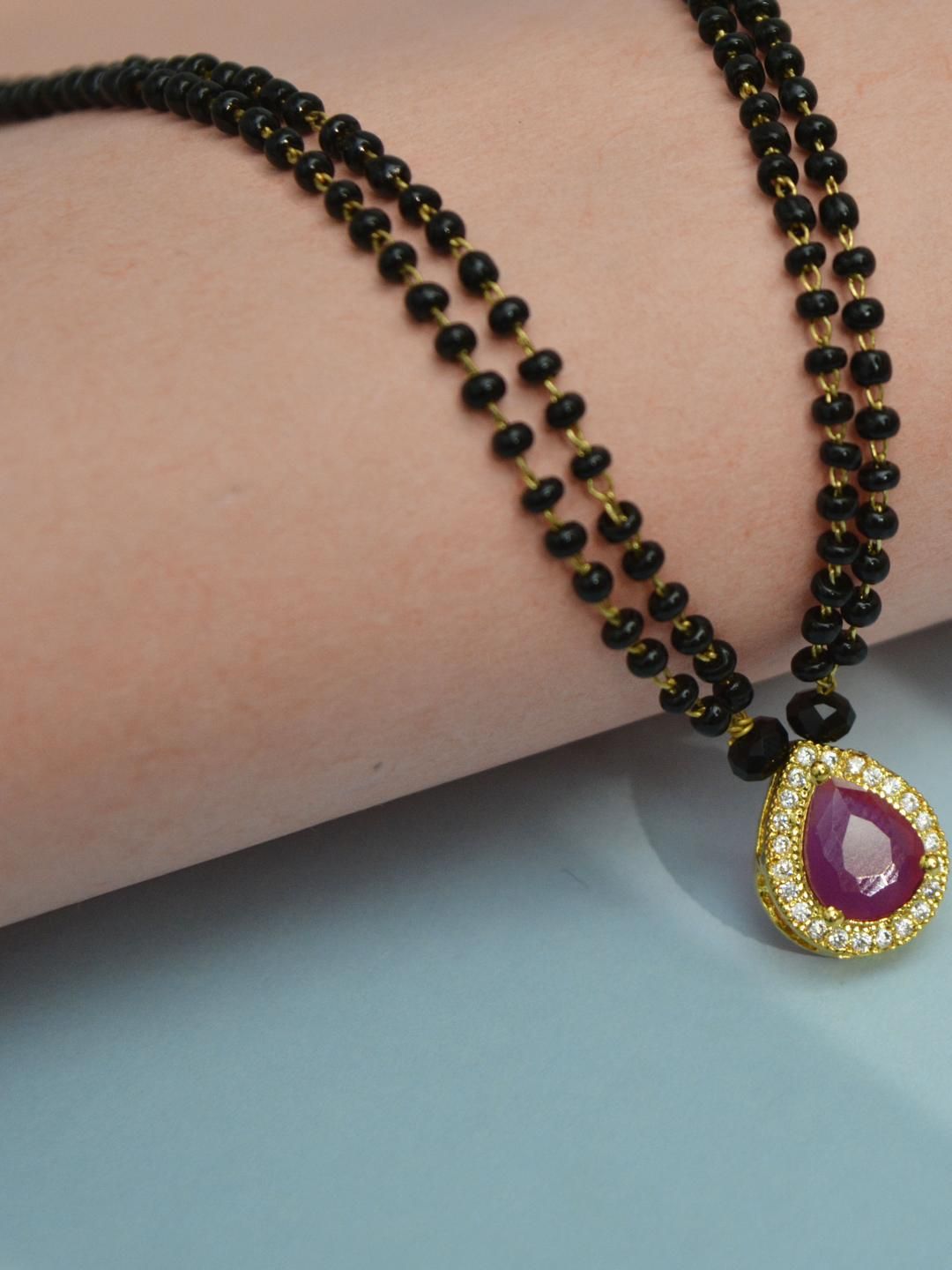JEWELOPIA Women Red Mangalsutra