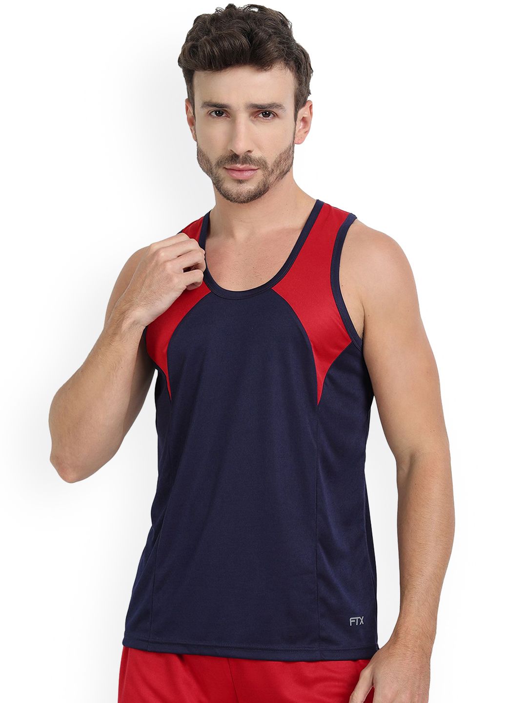 FTX Colourblocked Round Neck Gym Vest 727_6_S