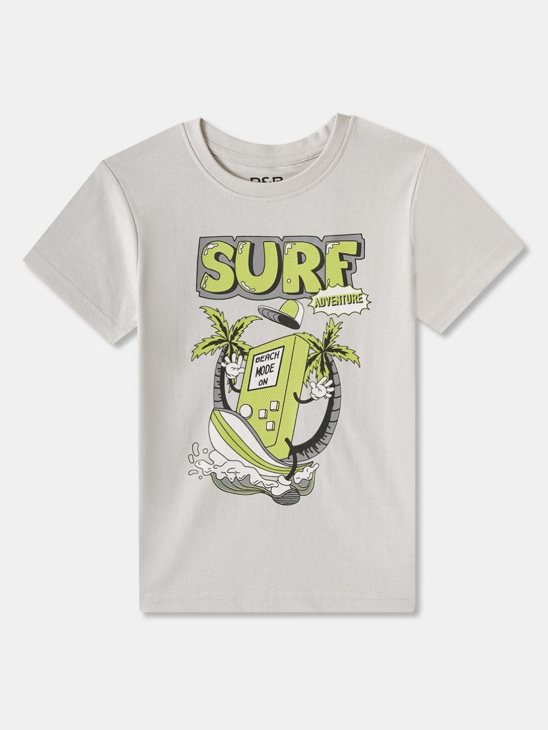 R&B Boys Graphic Printed Round Neck Cotton T-shirt
