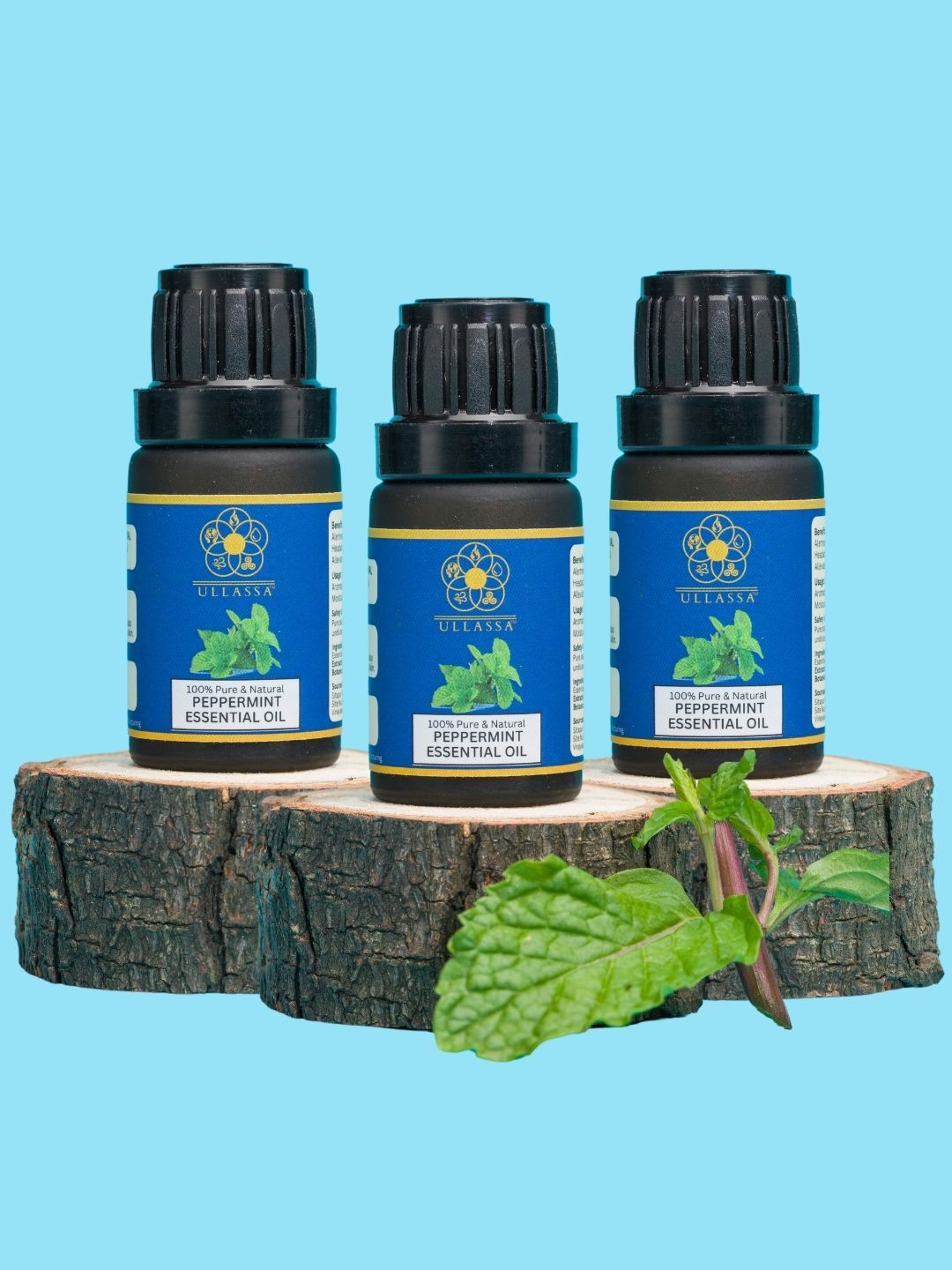 ULLASSA Set Of 3 Peppermint Essential Oil - 10 ml Each