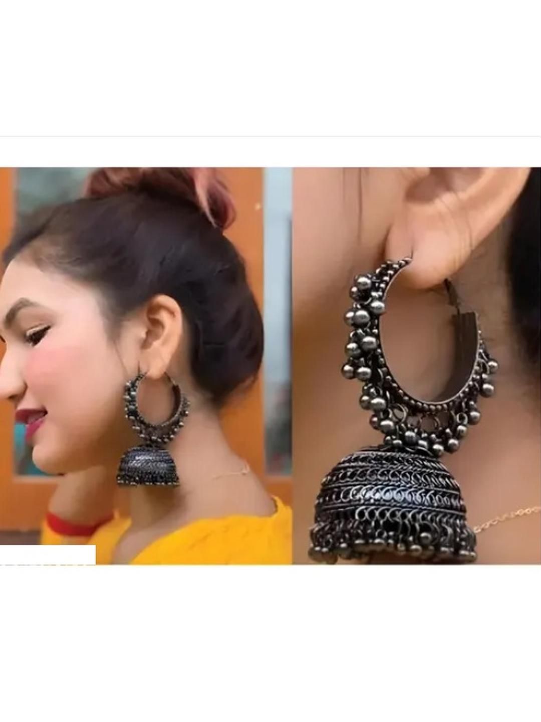 Buy Sangria Oxidised Alloy Artificial Beads Earrings -  - Accessories for Women