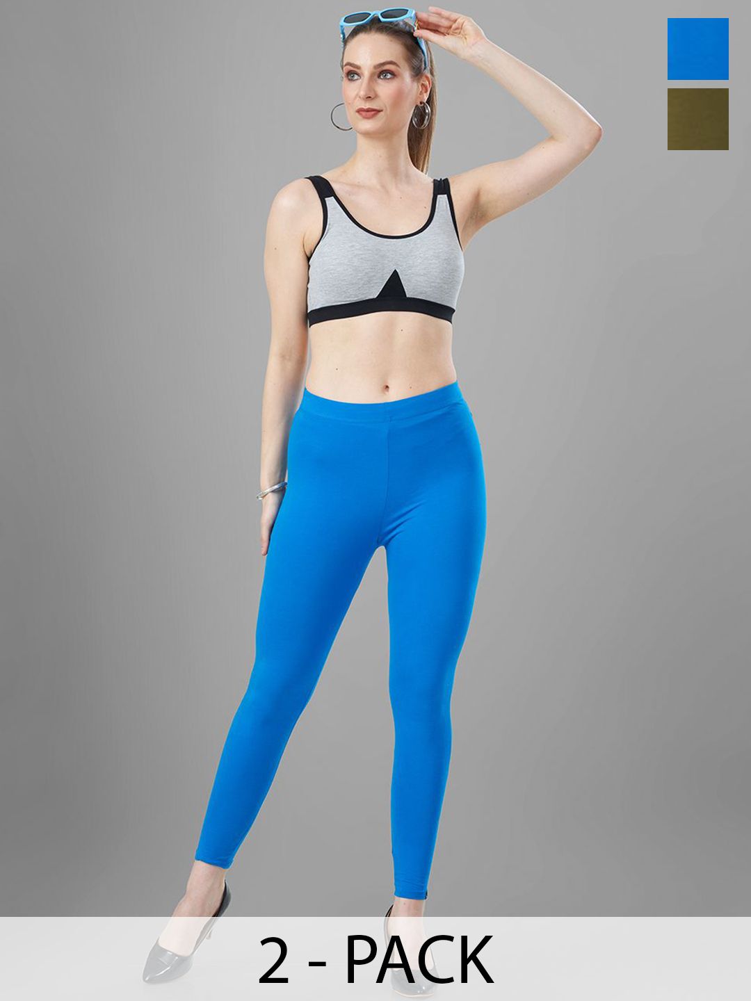 T19 Pack Of 2 4-Way Stretchable Ankle Length Leggings