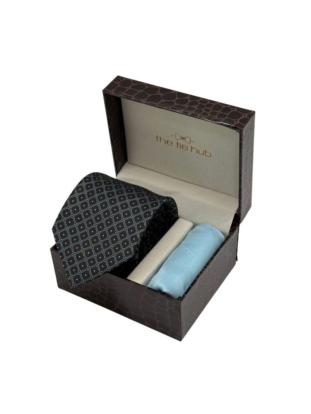 Buy The Tie Hub Men Accessory Gift Set Of Textured Necktie And Pocket Square -  - Accessories for Men