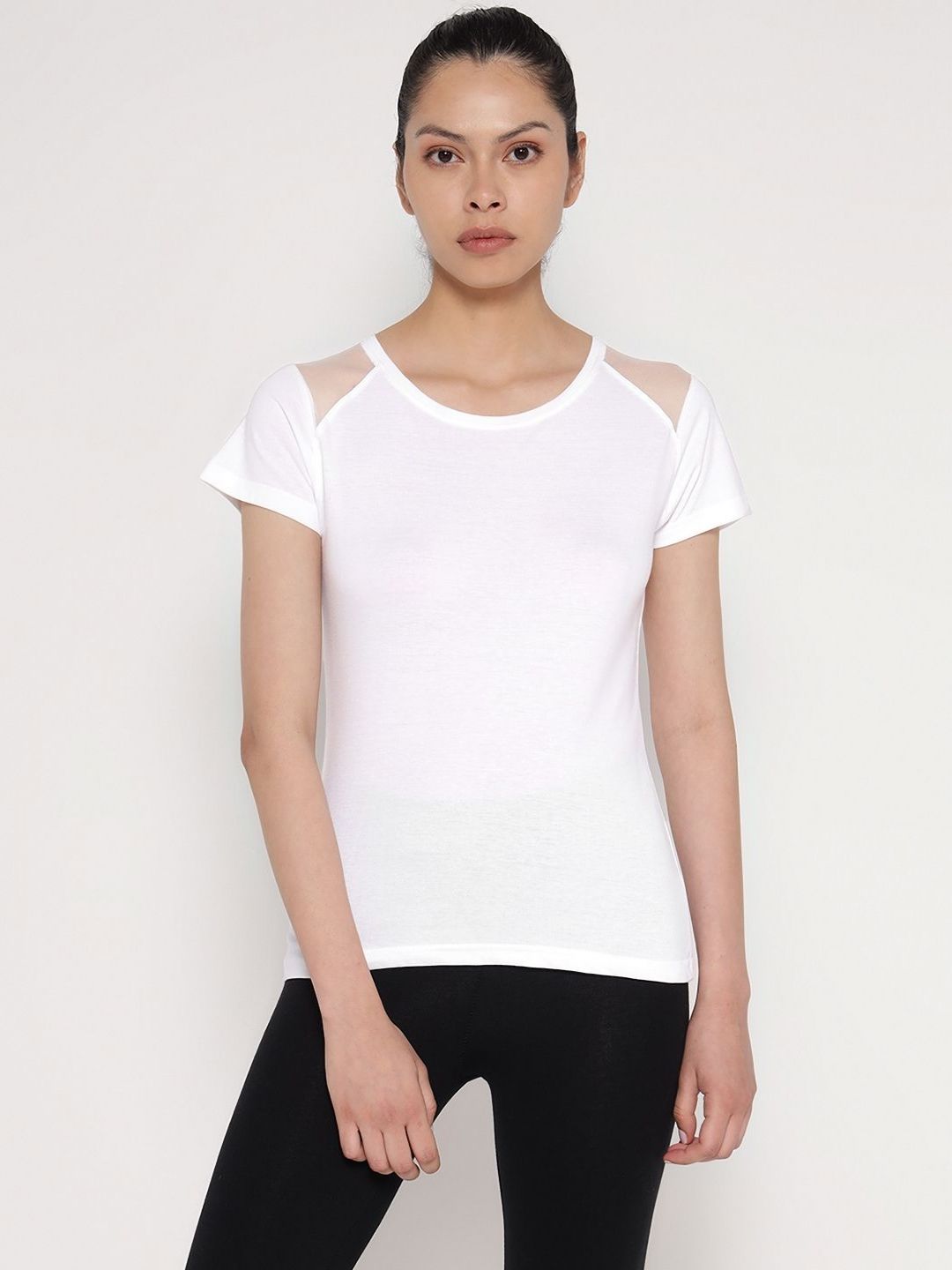 appulse Women Solid Round Neck Slim Fit T-shirt