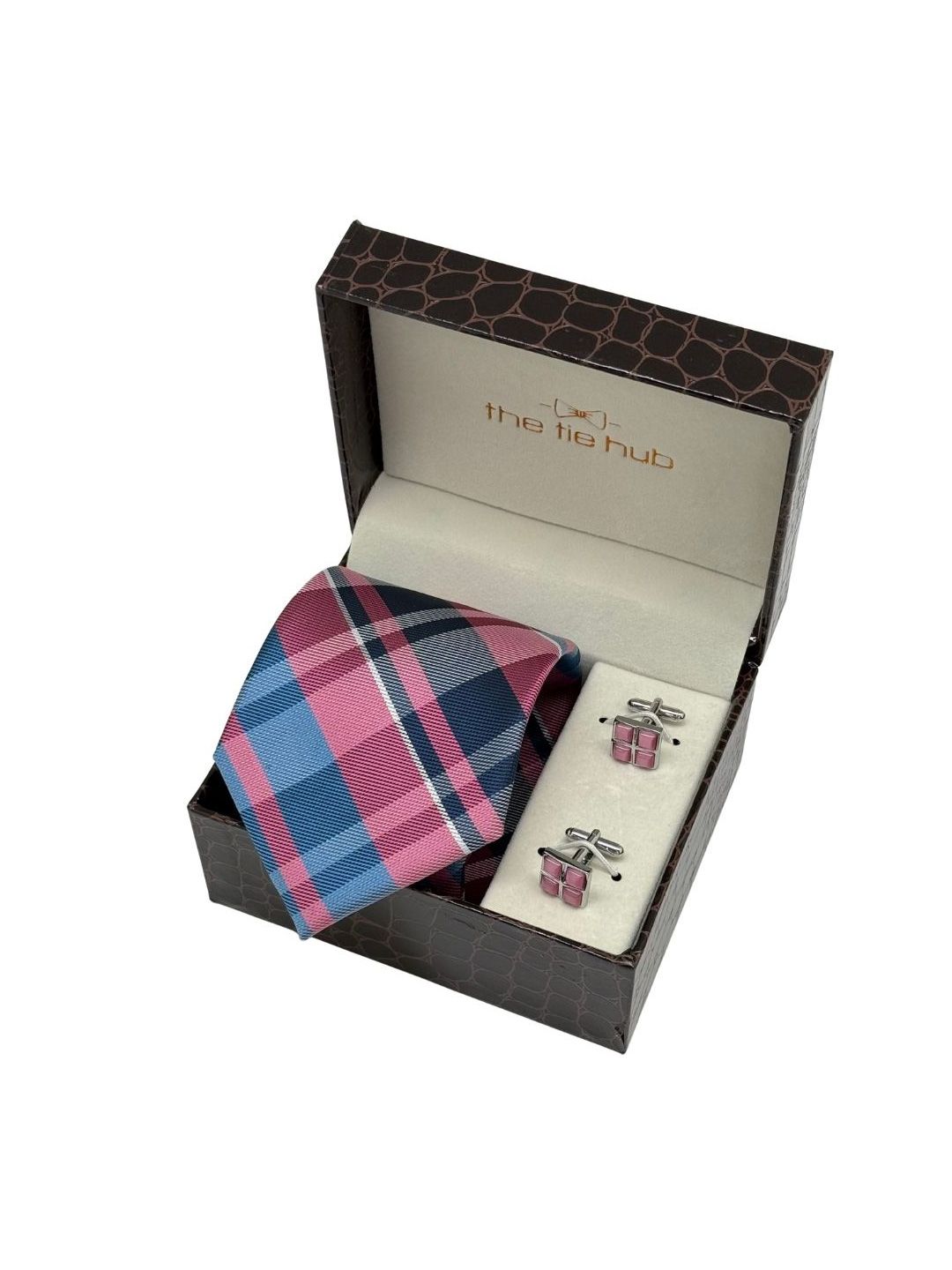 The Tie Hub Set Of 3 Men Tie & Cufflink Accessory Gift Set