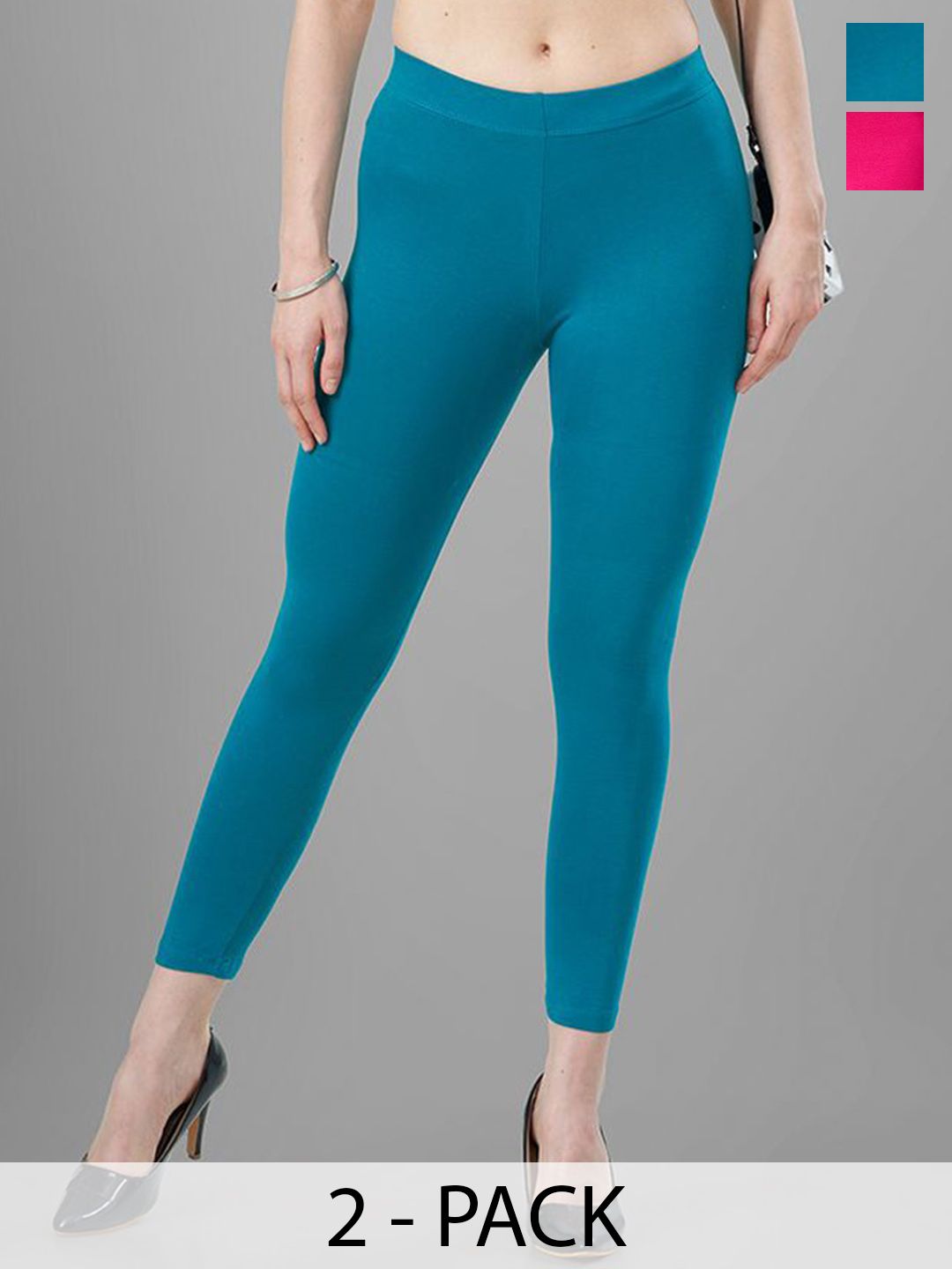 T19 Pack Of 2 4-Way Stretchable Ankle-LengthLeggings