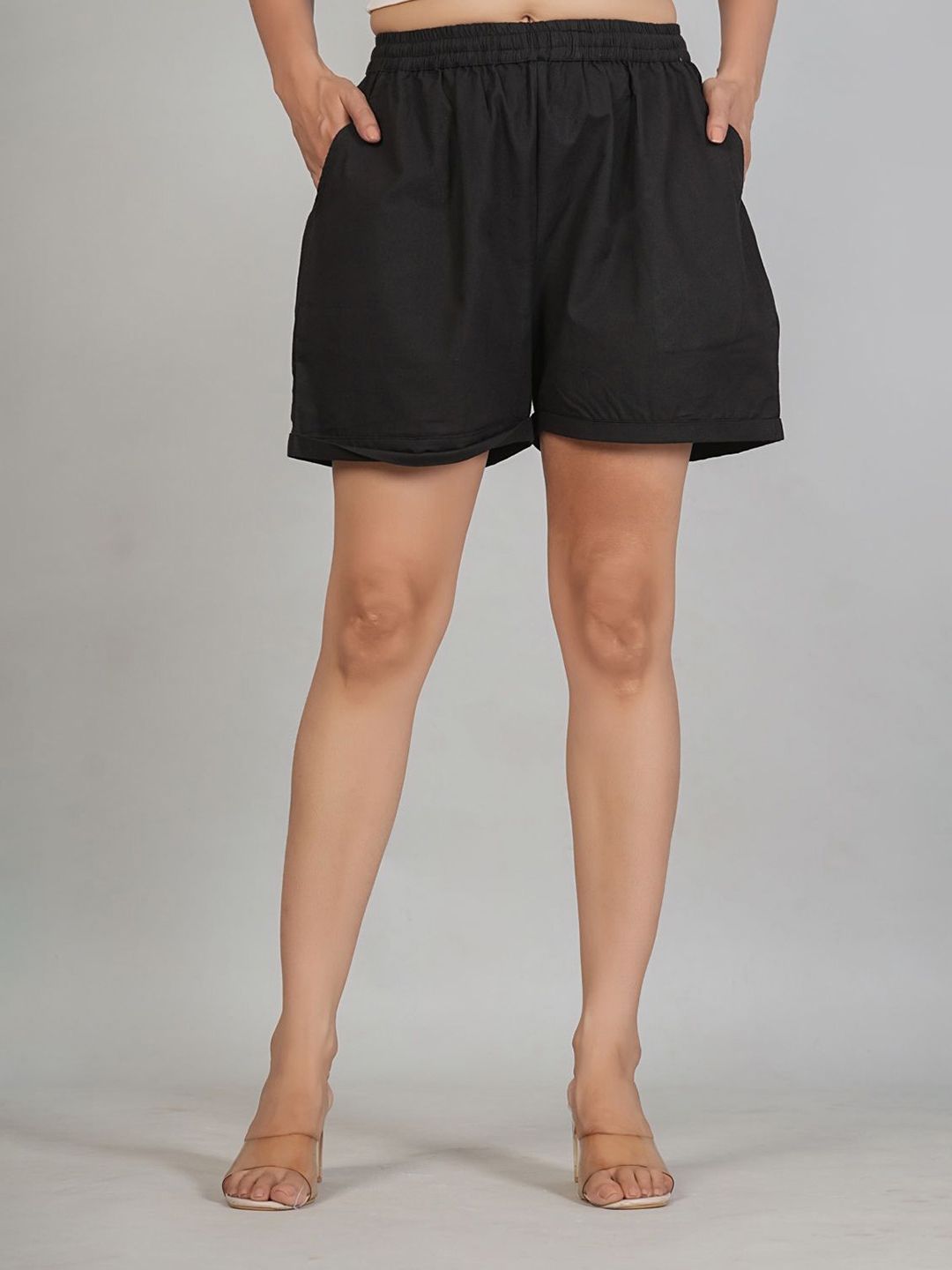 Buy VENITYWAVE Women Solid Mid Rise Lounge Shorts -  - Apparel for Women