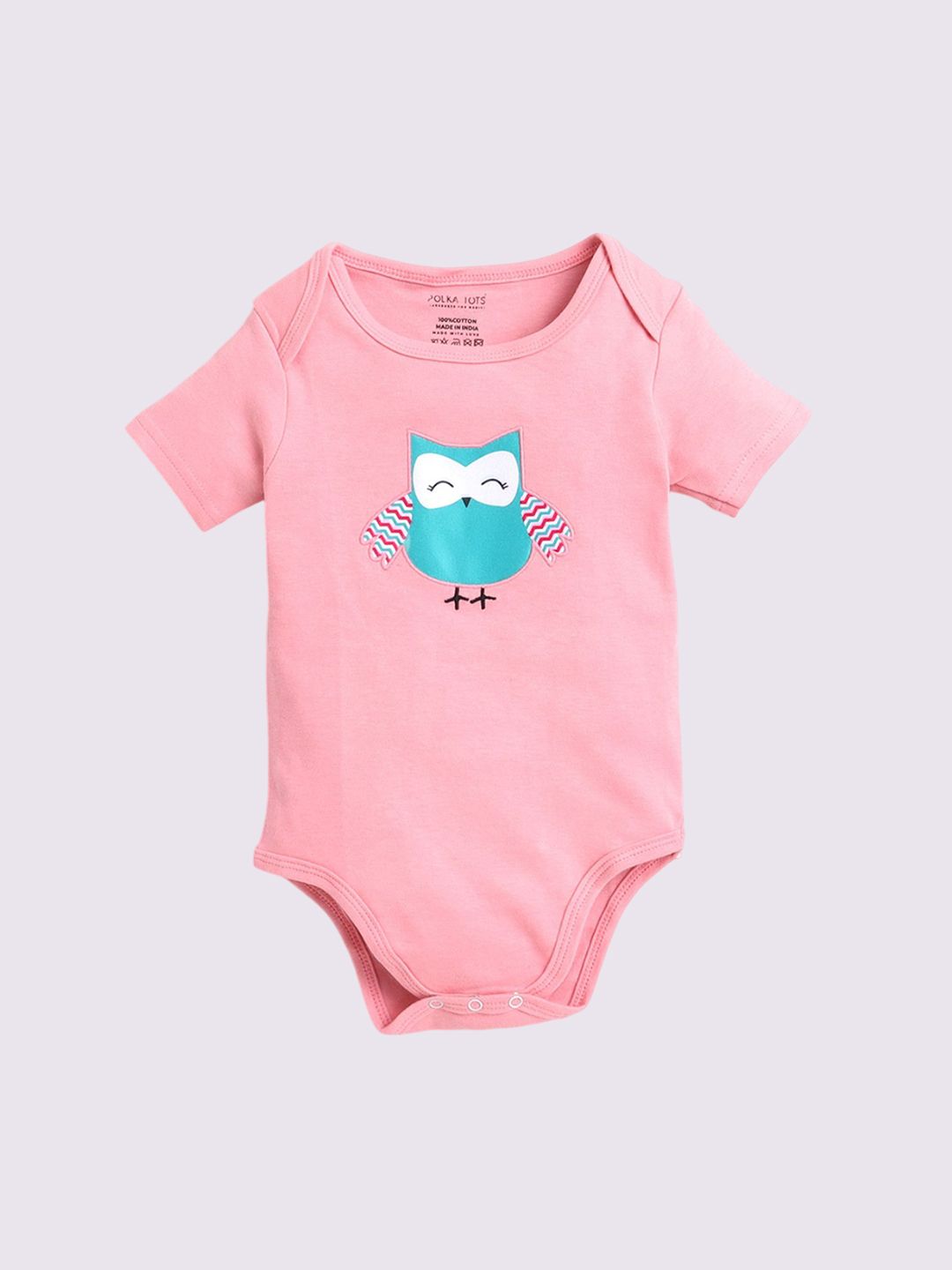 Polka Tots Infants Owl-Printed Cotton Wrap Bodysuit