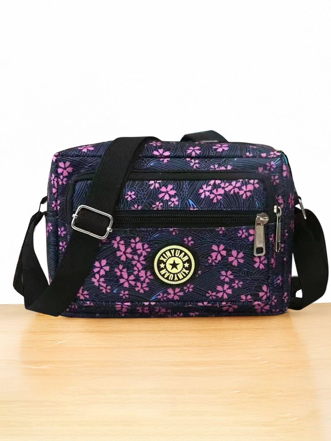 MOMISY Floral Printed Oversized Structured Sling Bag