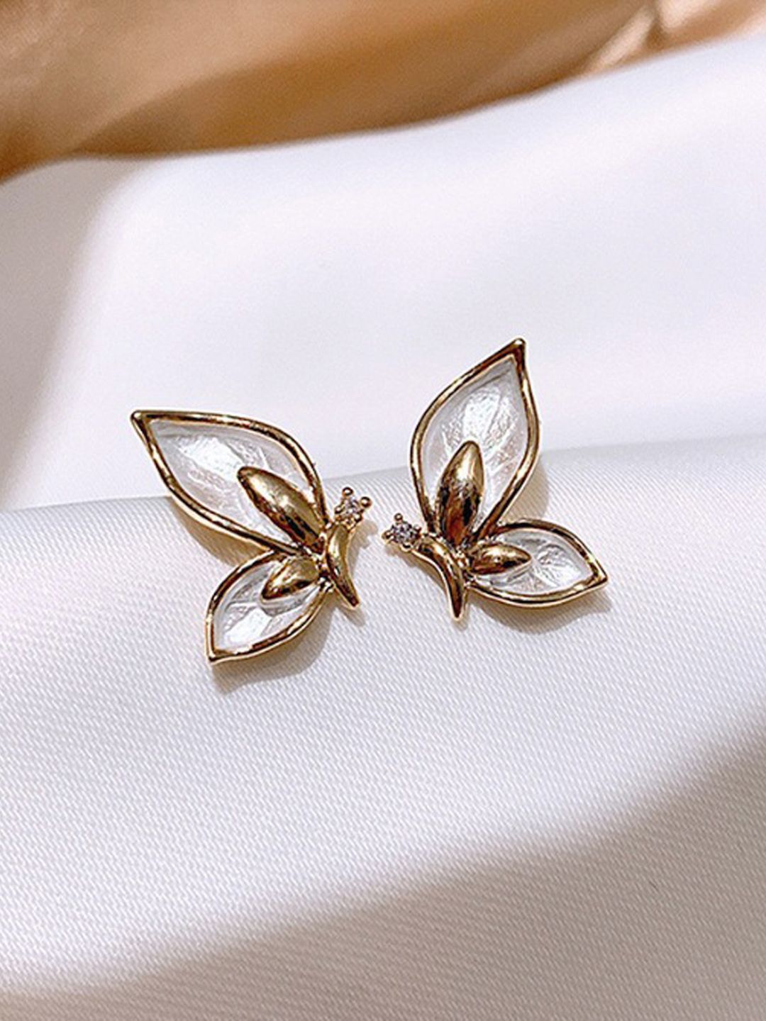 styledose 925 Sterling Silver Artificial Stones Studded Butterfly Shaped Studs