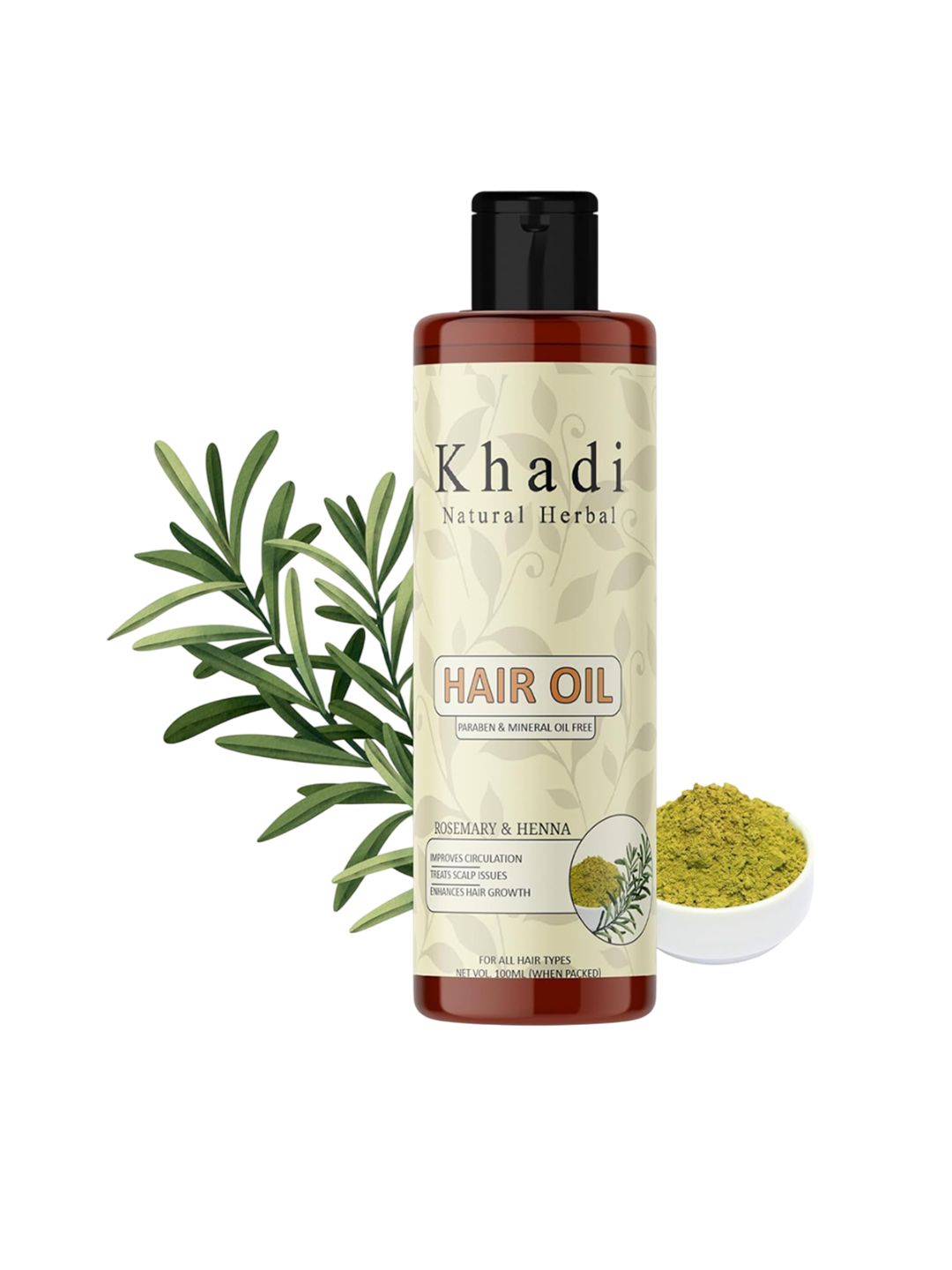 khadi natural herbal Rosemary & Henna Hair Oil- 100 ml