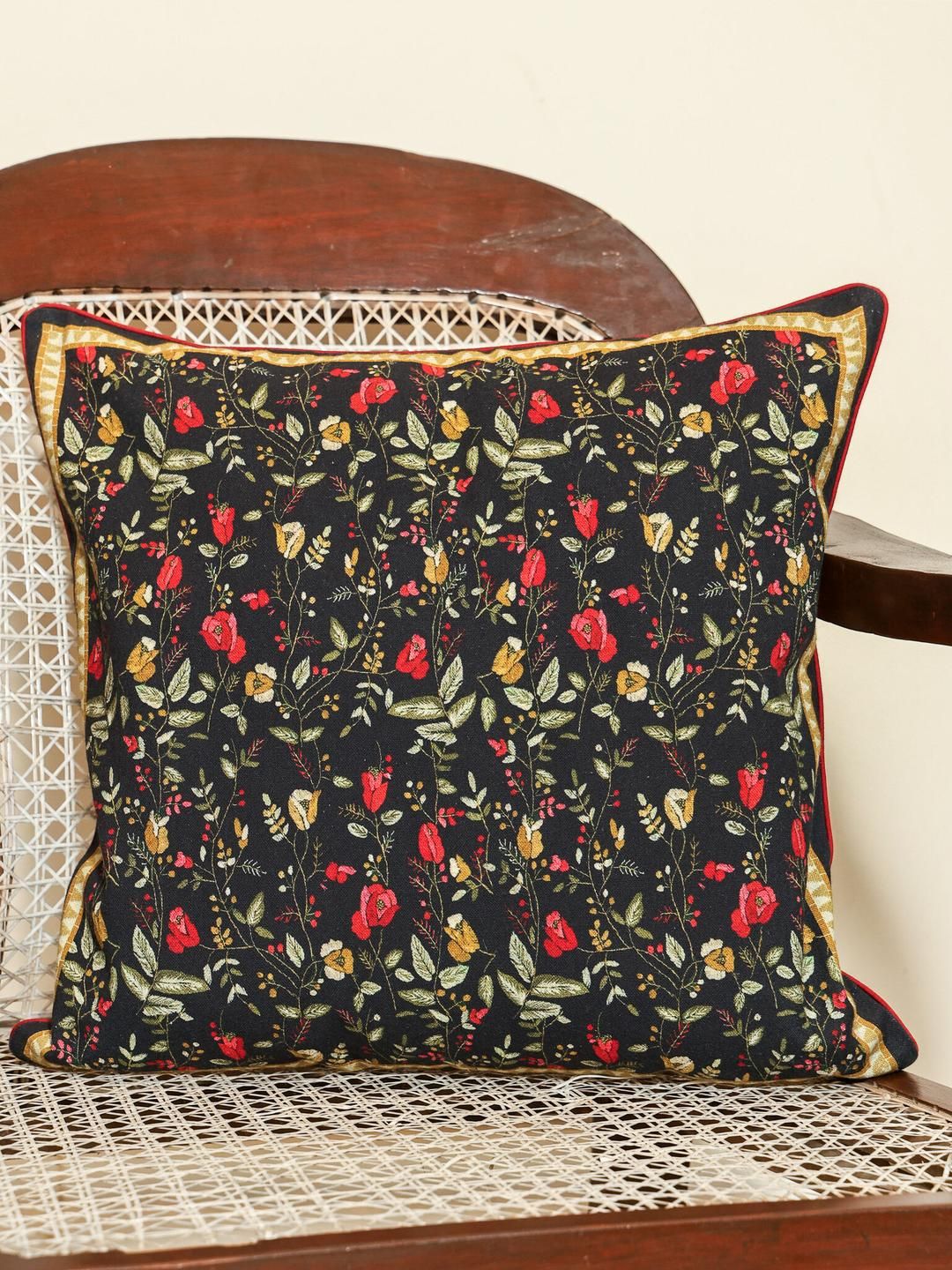 Crown of Poppies Multicoloured Floral Square Cushion Covers